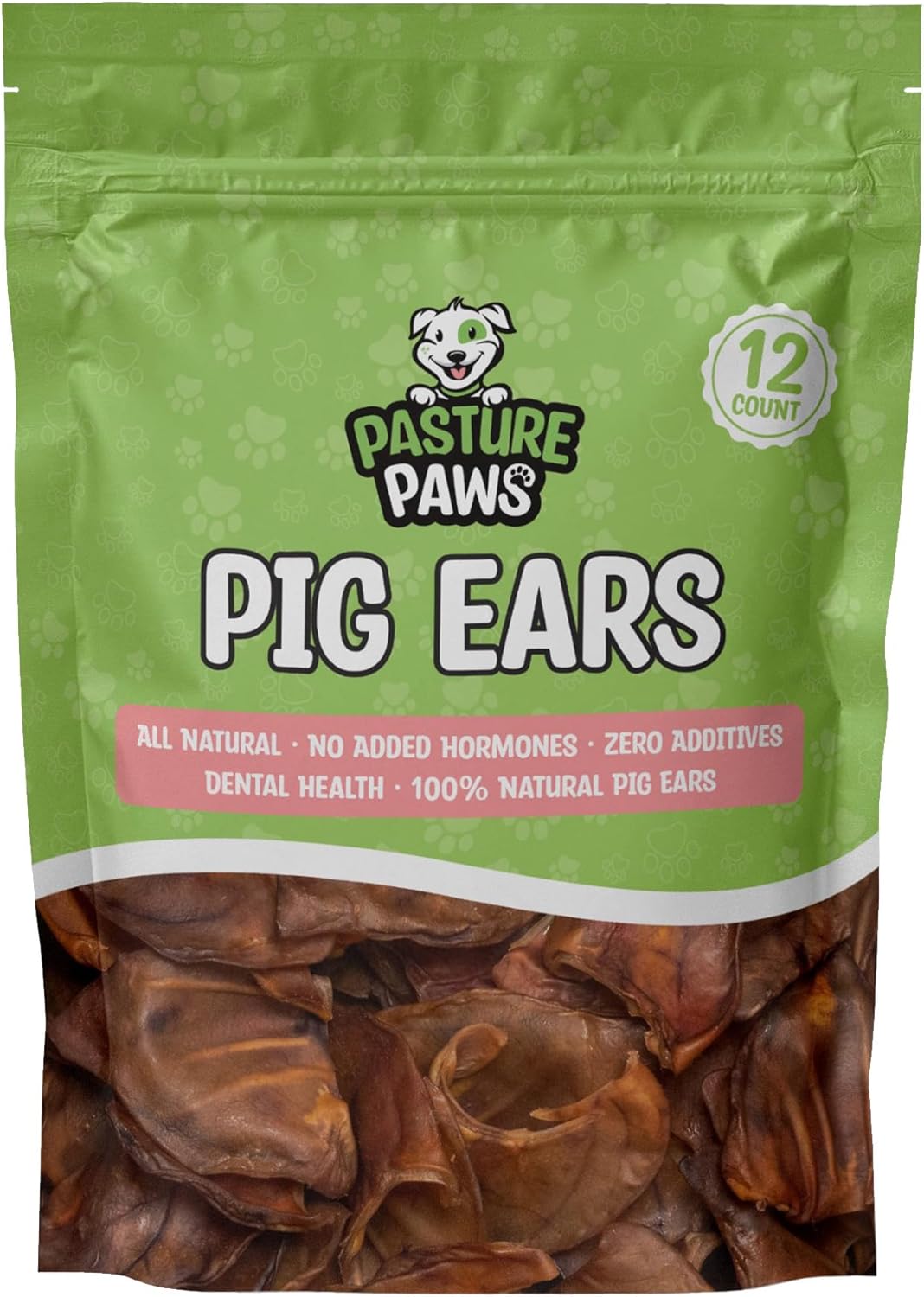 Pig Ears for Dogs, 100-Pack – Natural Long-Lasting Dog Chews, Preservative-Free Treats, Promotes Healthy Teeth, Gums, and Muscle Development