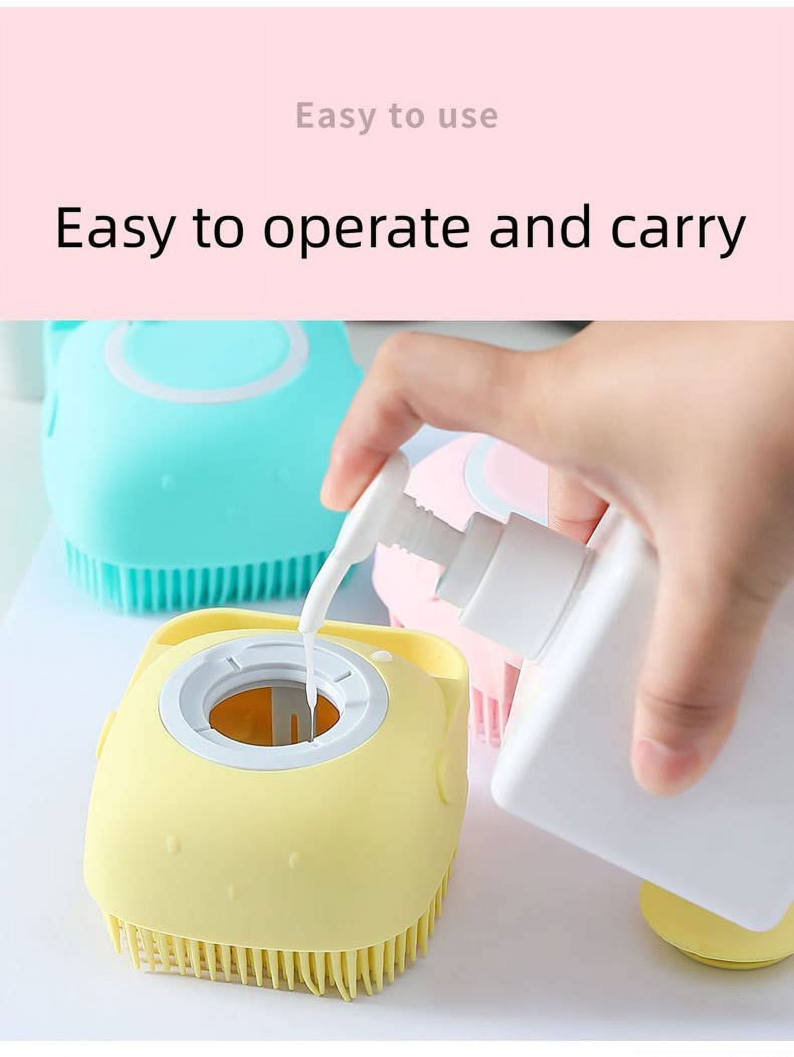 Dog Bath Brush Scrubber Shampoo Dispenser Brush, Pet Bath Massage Grooming Shower Soap Brush Soft Silicone for Short ,Long Haired Dogs and Cats Washing。 (yellow) 5 02bb4640 802a 43a8 a5ee 2c3a29ad9c03.fcfa683611604c65272ae6b86d2cfa74 - easyishop.co.uk