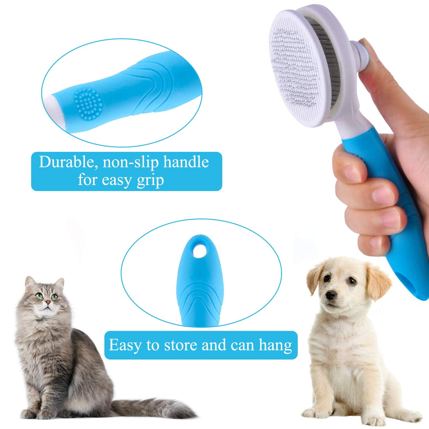 Riklu Dog & Cat Brush, Self Cleaning Slicker Brushe for Shedding and Grooming Removes Loose Undercoat, Mats and Tangled Hair Grooming Comb for Cat Dog Brush Massage 4 106475a6 43f9 47a6 9c42 7f5efb0865d8.67278cd96d6cfff361ef0053bfdfcdf0 - easyishop.co.uk