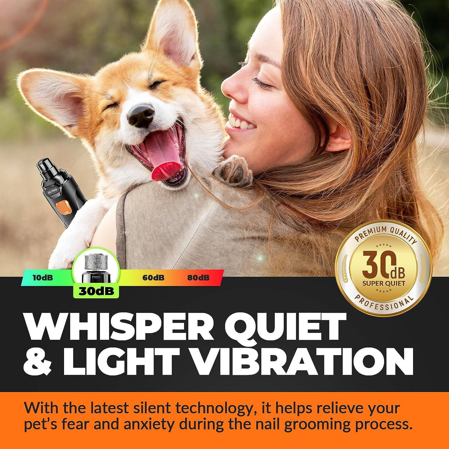 Dog Nail Grinder with 2 LED Lights Powerful 2-Speed Dog Nail Trimmers with 2 Grinding Wheels Super Quiet Rechargeable Pet Dog Nail Clipper Kit for Small Large Dogs Cats Nails Quick Grooming 2 1609711a d8b4 47c2 b5c0 20be41382140.64569891b44163997cafd344dcf69c79 - easyishop.co.uk