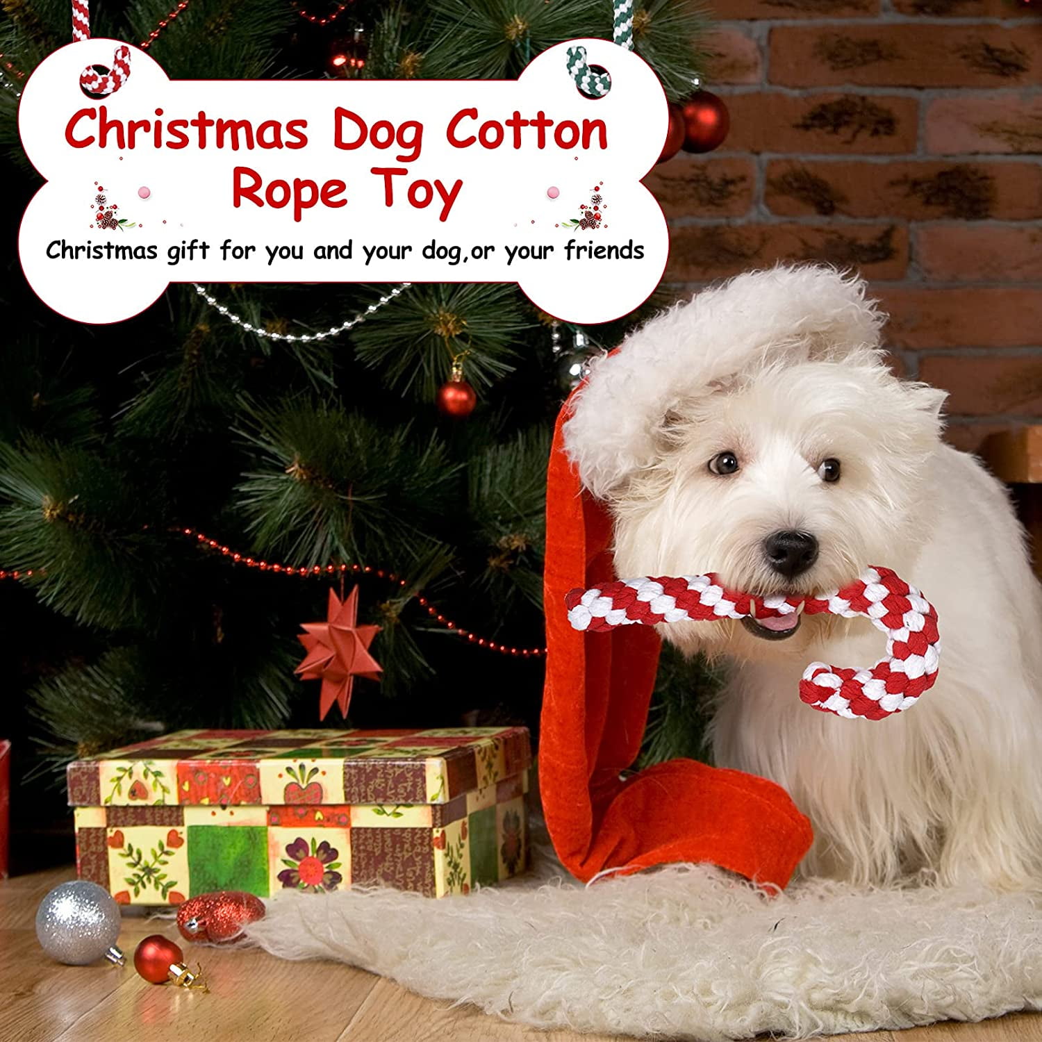 Heldig 2 Pieces Christmas Dog Rope Toys, Classic Crutch Shape Dog Chew Toys, Christmas Candy Cane Pet Rope Toy for Puppy Chewing Teething Cleaning and Training 6 174a12d3 4a20 45c1 b11f 108da07a467c.b7617f7b9ebc3a4f2715e1b60b7b9577 - easyishop.co.uk