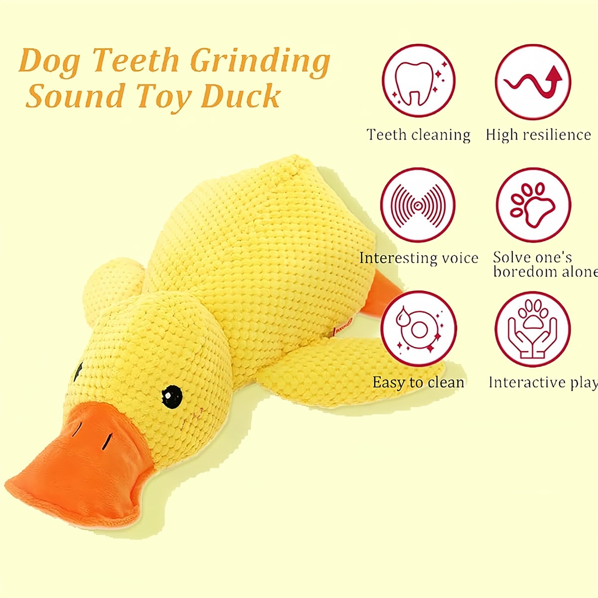 The Mellow Dog Calming Duck Dog Toy, Quacking Duck Toy, Cute No Stuffing Duck Dog Toy, Plush Cute Duck with Soft Squeake for Any Size Dog (Yellow) Small 4 17959321 2a69 46e0 b9b3 4da8fa697f18.b6429211ab00e84f8f162c20f9aeaee8 - easyishop.co.uk