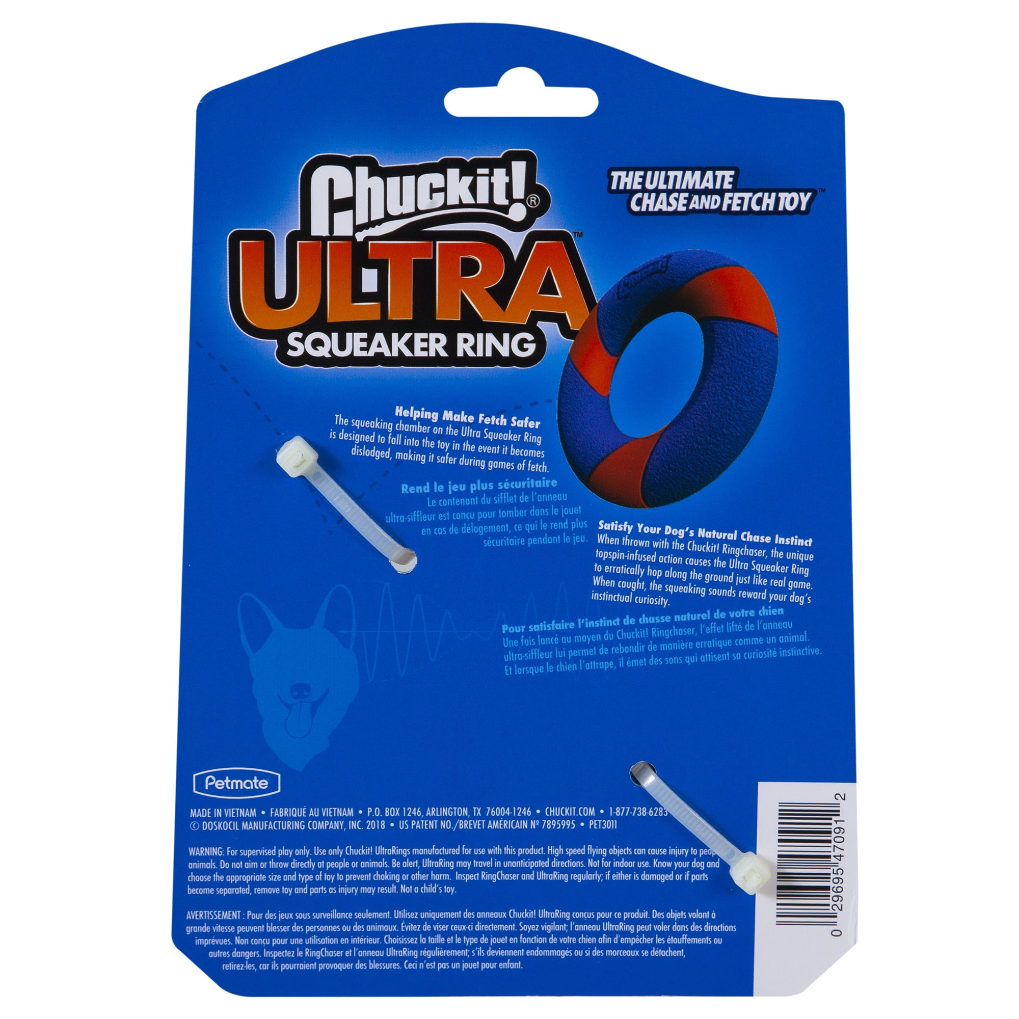 Chuckit! Ultra Squeaker Ring Outdoor Fetch & Chase Dog Toy, fits Ring Dog Ball Launcher, Blue, 7.5" for Small to Large Dogs, Pack of 1, Blue & Orange 4 1921f693 391c 4c12 bcb6 65d80120e27d.e9f77b73d60889898b579b00b2eb90b5 - easyishop.co.uk