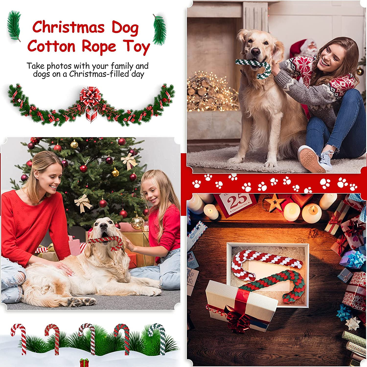 Heldig 2 Pieces Christmas Dog Rope Toys, Classic Crutch Shape Dog Chew Toys, Christmas Candy Cane Pet Rope Toy for Puppy Chewing Teething Cleaning and Training 4 1a764529 7e49 4200 b12e 3b2a06428d57.5502744b94b531219ec62ddddcc4eceb - easyishop.co.uk