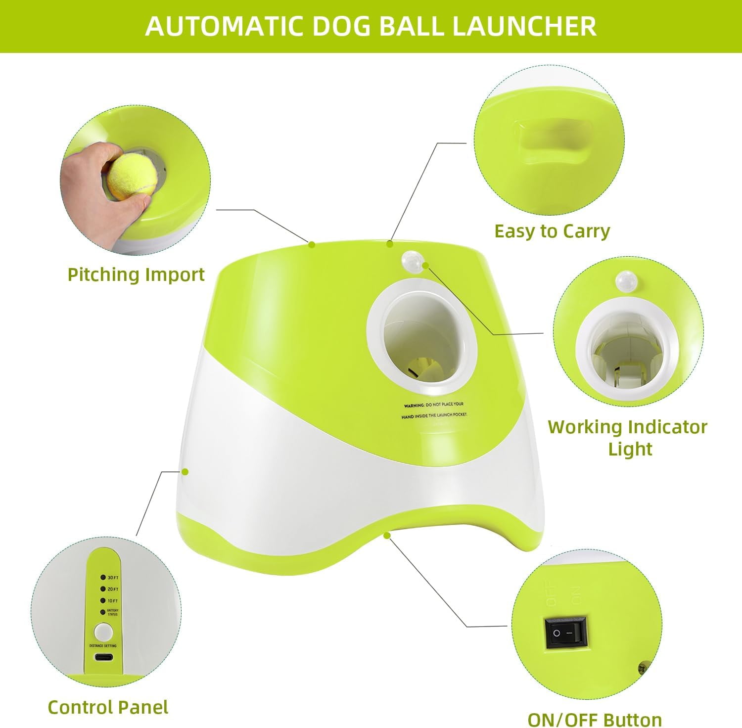 Ball Thrower for Dogs,Interactive dog fetch machine,Automatic Tennis Ball Launcher with 12 Tennis Balls,Dog Ball Thrower Machine with 10-30Ft 3 Launching Distance,for Small Dogs Indoor & Outdoor 11 20d71789 3230 4ae9 8597 89909518273a.d987f552b2fe22d440719855b9d6b520 - easyishop.co.uk