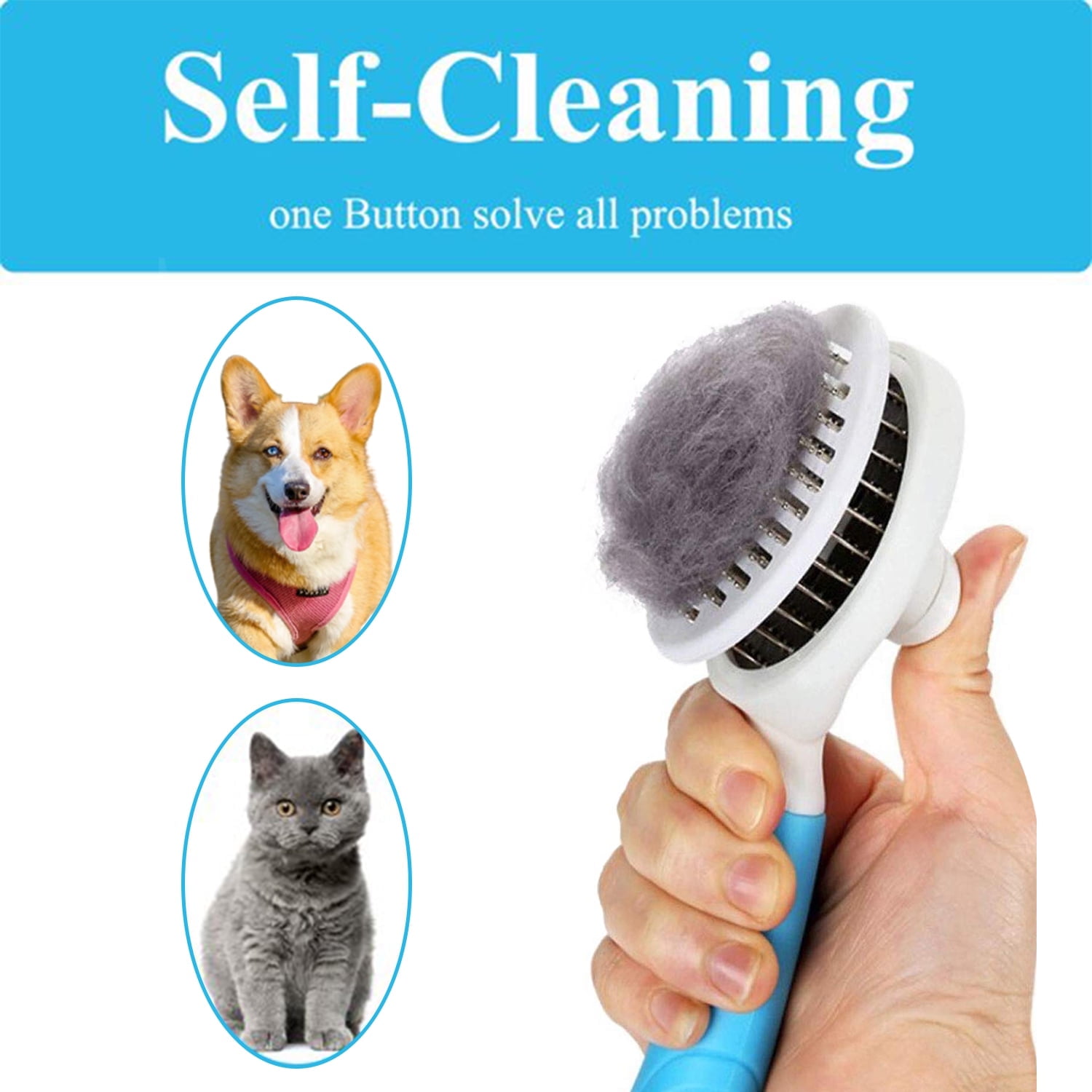 Riklu Dog & Cat Brush, Self Cleaning Slicker Brushe for Shedding and Grooming Removes Loose Undercoat, Mats and Tangled Hair Grooming Comb for Cat Dog Brush Massage 1 2d898837 9ad2 4794 8bdc e5debef6f40a.52c2a7a9dca2527c7378f82bfb0c7df4 - easyishop.co.uk