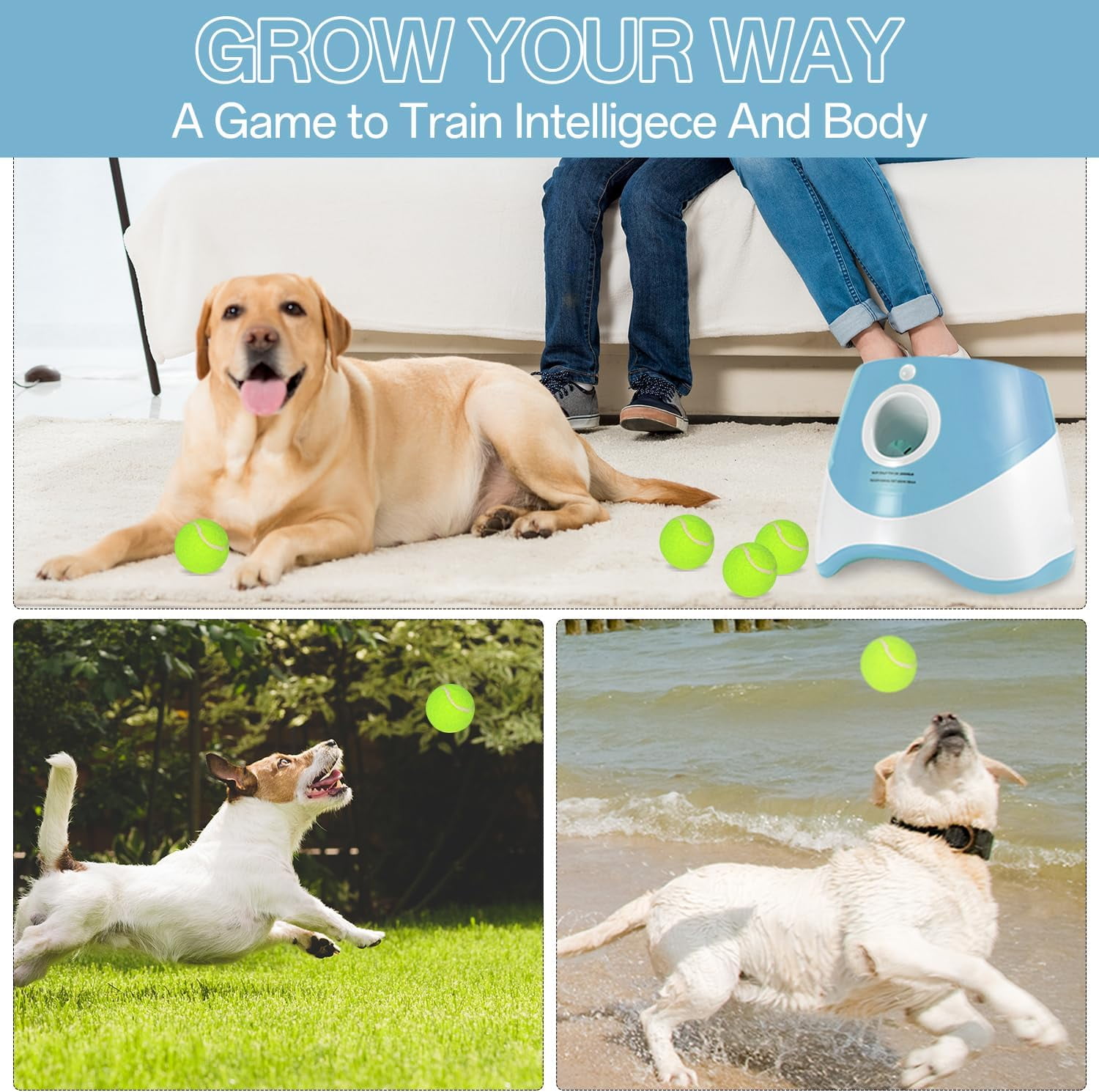 Ball Thrower for Dogs,Interactive dog fetch machine,Automatic Tennis Ball Launcher with 12 Tennis Balls,Dog Ball Thrower Machine with 10-30Ft 3 Launching Distance,for Small Dogs Indoor & Outdoor 6 32d4ec26 9f40 405f acb7 c2bc9c7d962e.ed02e1a057c7ce7860c152ce53b42abc - easyishop.co.uk