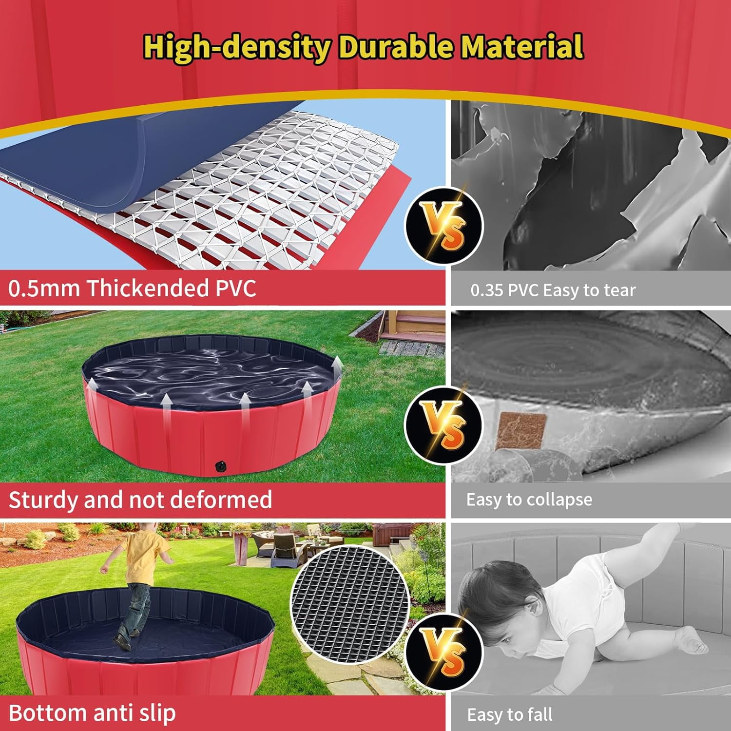 Foldable Dog Pool, 63" x 12" Kiddie Pool with Hard Plastic, Non-Slip Dog Bath Tub for Outdoor Backyard, Collapsible Dog Swimming Pool for Kids Dogs Pets (Blue) 8 369e9ad5 3e84 409e 8936 67c402db6c96.8b9223caeefedc74d04651b92ec9d505 - easyishop.co.uk