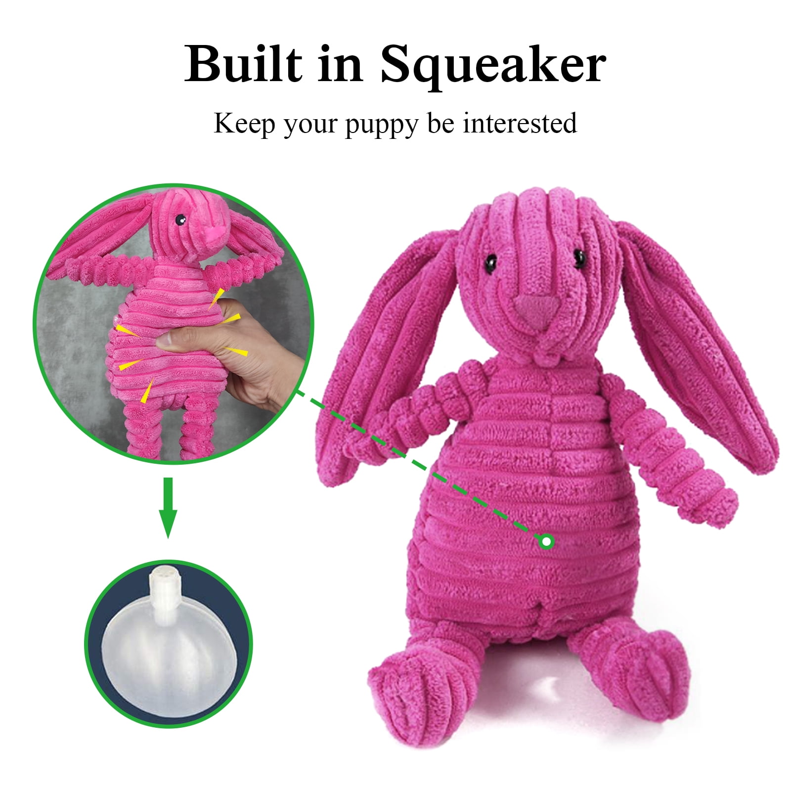 BOZLUN Dog Plush Toys Pets Rabbit Squeak Toy for Medium Large Dogs, Green, 9" 9 383d442c 560b 4fb8 b79b 506fea57a72d.d302bba5b09f02eb5040c08f38a6ba11 - easyishop.co.uk