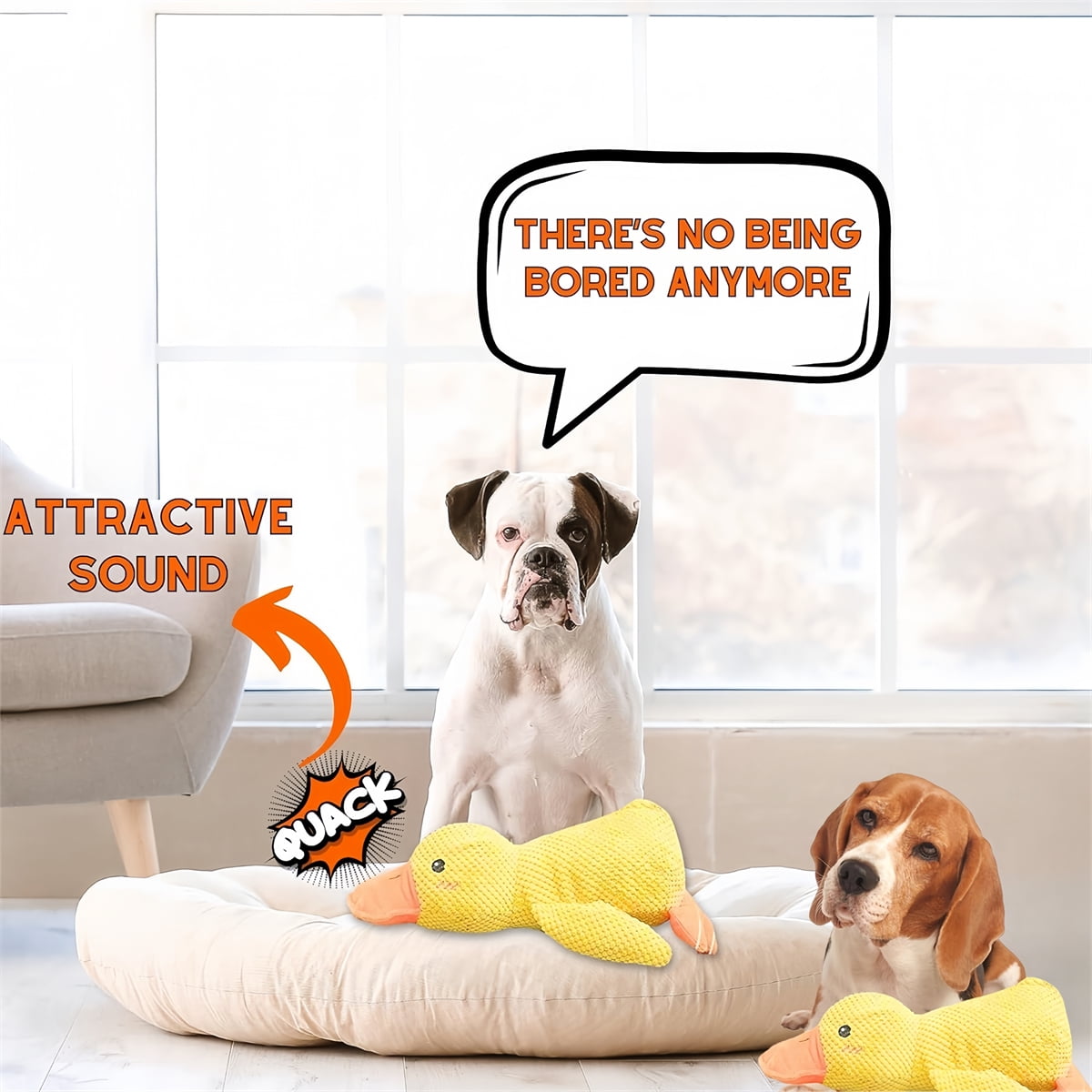 The Mellow Dog Calming Duck Dog Toy, Quacking Duck Toy, Cute No Stuffing Duck Dog Toy, Plush Cute Duck with Soft Squeake for Any Size Dog (Yellow) Small 2 459a4cfe 4cd3 4317 8f7b 83c6eef91f5c.7c0c8088c14c037f27c4309662e918fe - easyishop.co.uk