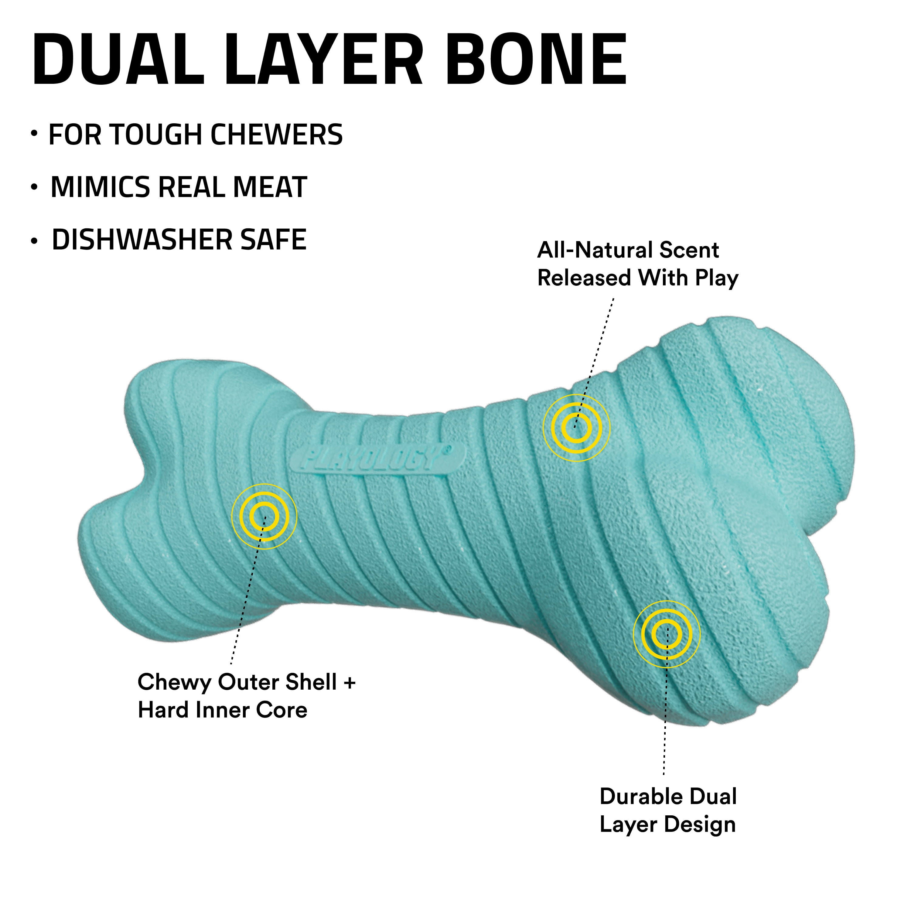 Playology Dual Layer Bone Engaging All Natural Chicken Scented Dog Toy, Jumbo Size Yellow Bone for Large to X-Large Dogs 50lbs & up Interactive & Durable for Tough Chewers 14 57ffe885 cb37 439e 8b05 c3d22fb00634.c9705eb9f6e3f73d7d0be318654162de - easyishop.co.uk
