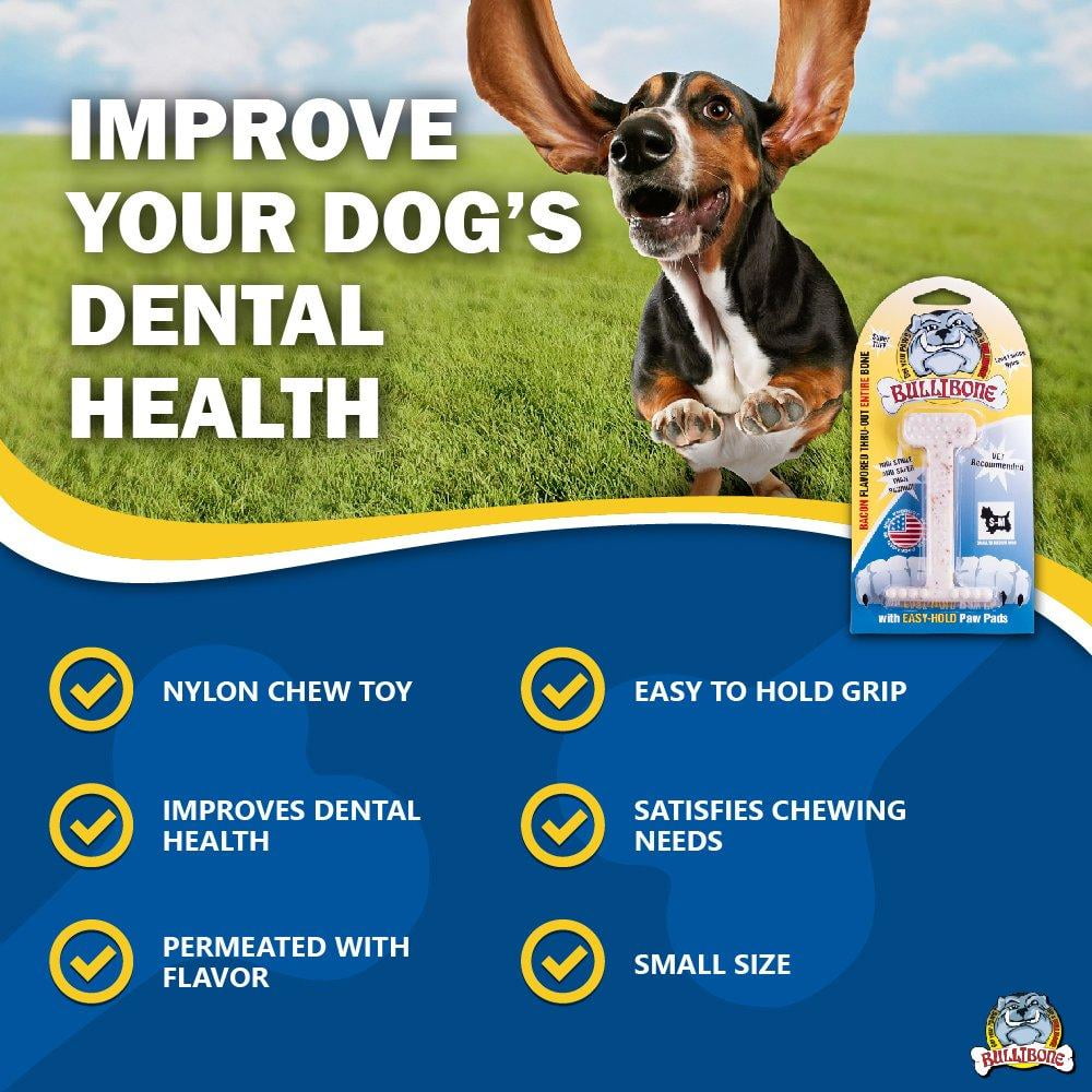 Bullibone Nylon Dog Chew Toy Nylon Bone - Improves Dental Hygiene, Easy to Grip Bottom, and Permeated with Flavor Bacon Small - 2 Pack 77 5a068fac c2c4 4e00 ba54 3a76287a7fe4.0d43115458ddf519a31a59f0a6caadbc - easyishop.co.uk