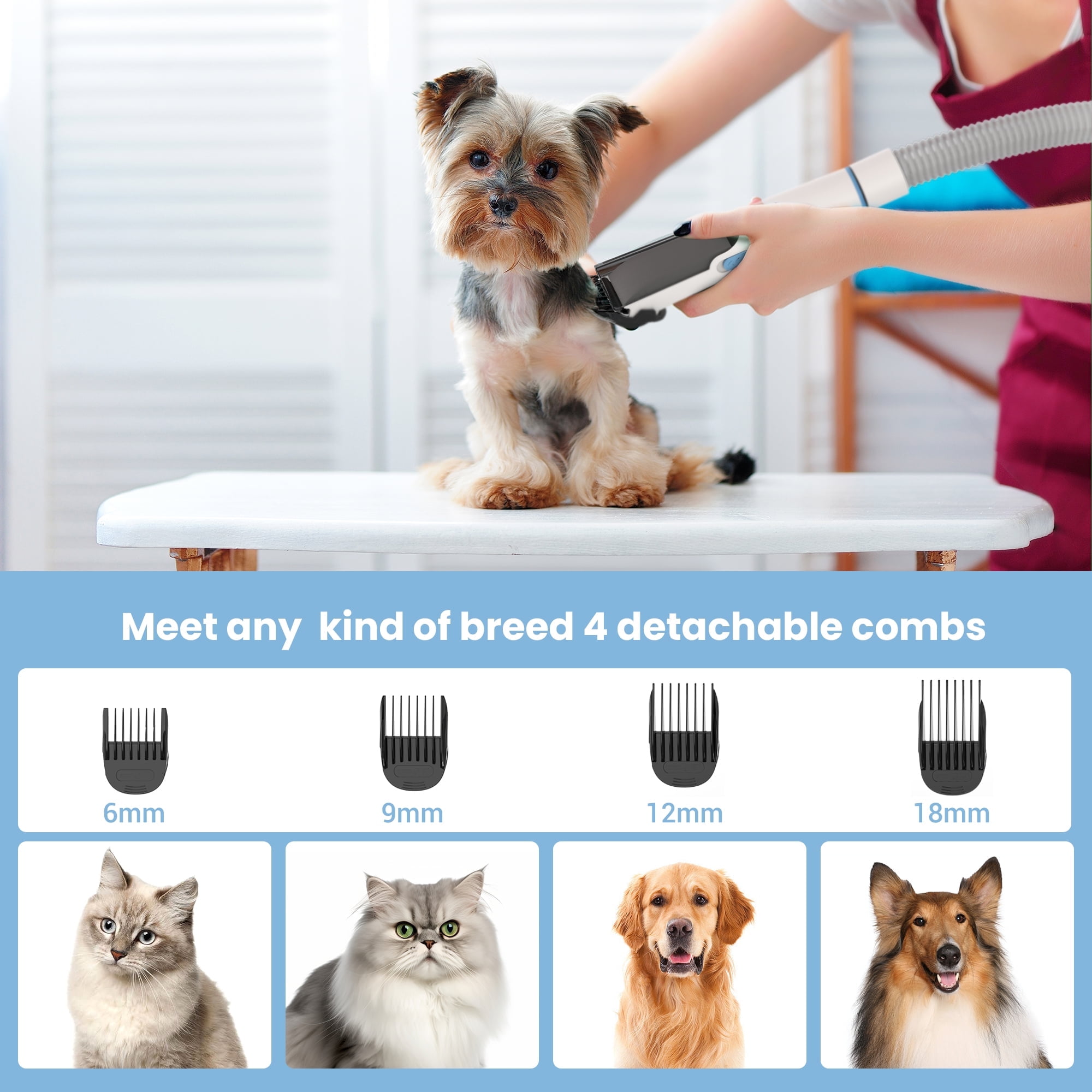 Pet Grooming Vacuum, Powerful Suction Dog Grooming Kit with 5 Professional Grooming Tools for Cats Pets Vacuum, for Shedding Grooming 3 6067c316 81f5 4ed0 909e 85ad49629b9e.7991a30a49b6c73e699d3cf0e39b898d - easyishop.co.uk