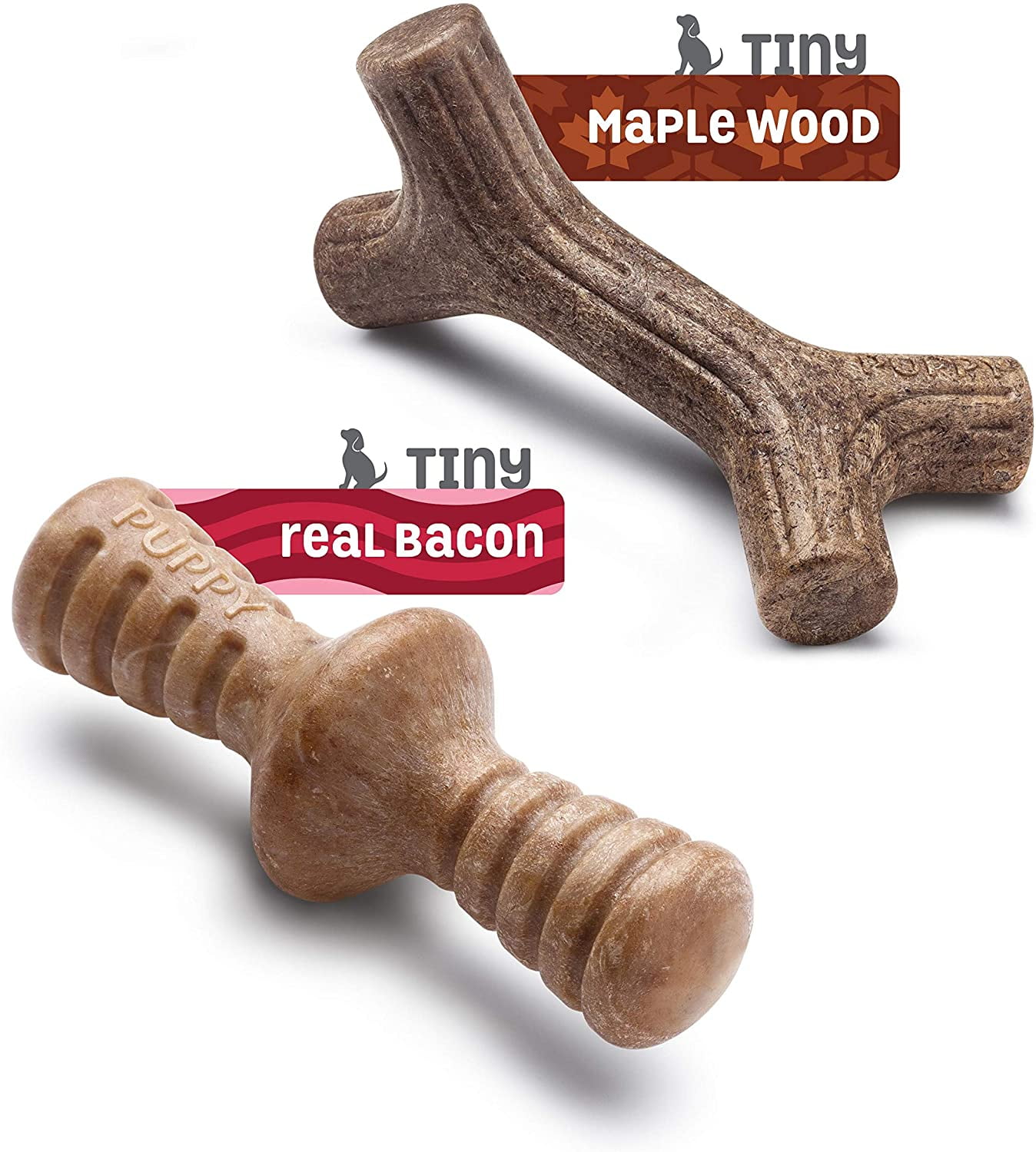 Benebone Puppy 2-Pack Maplestick/Zaggler Durable Dog Chew Toys for Gentle Chewers, Real Bacon, Real Maplewood, Made in USA, Tiny 3 652ec172 8771 4351 bc4a 34624e5c133c.1ea708979aa90de984fba28ab70a7802 - easyishop.co.uk