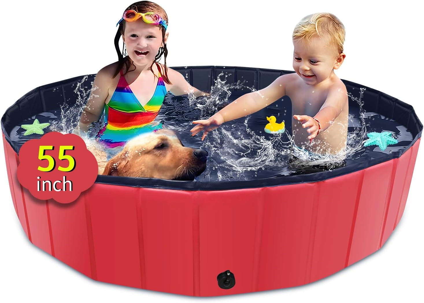 Foldable Dog Pool, 63" x 12" Kiddie Pool with Hard Plastic, Non-Slip Dog Bath Tub for Outdoor Backyard, Collapsible Dog Swimming Pool for Kids Dogs Pets (Blue) 7 6d357645 a1bb 433a 88d3 128d5bd3b16b.8e8fb3d63694d47304719270a290ae55 - easyishop.co.uk
