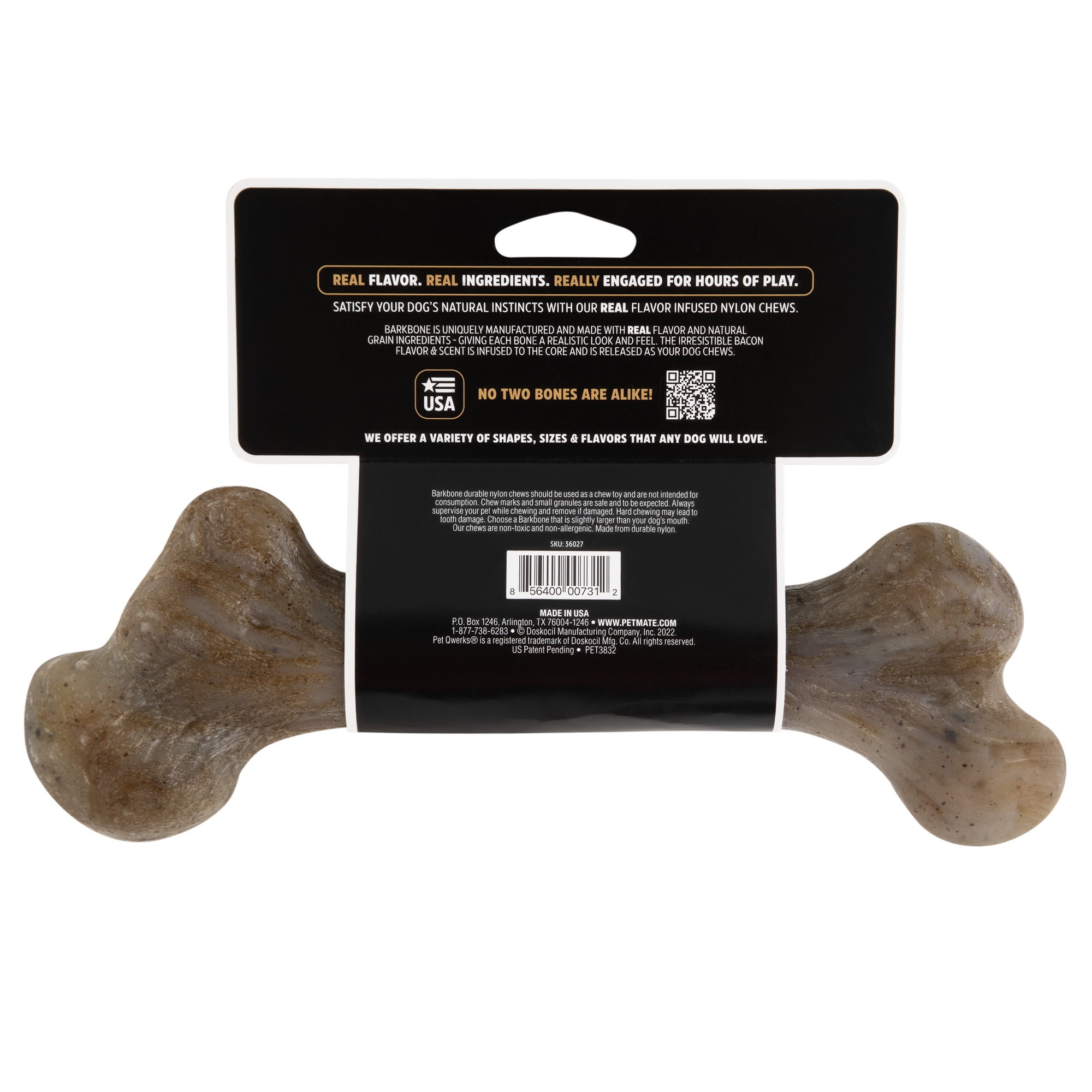 Pet Qwerks BarkBone Natural Instincts Bacon Infused Dinosaur Nylon Bone Dog Chew Toys for Aggressive Chewers - Real Bacon, Large 5 6d576fd9 6d71 4693 b989 ca5bb9dd4481.96c3989e0a027fd2374fc4e0c1eebd4c - easyishop.co.uk