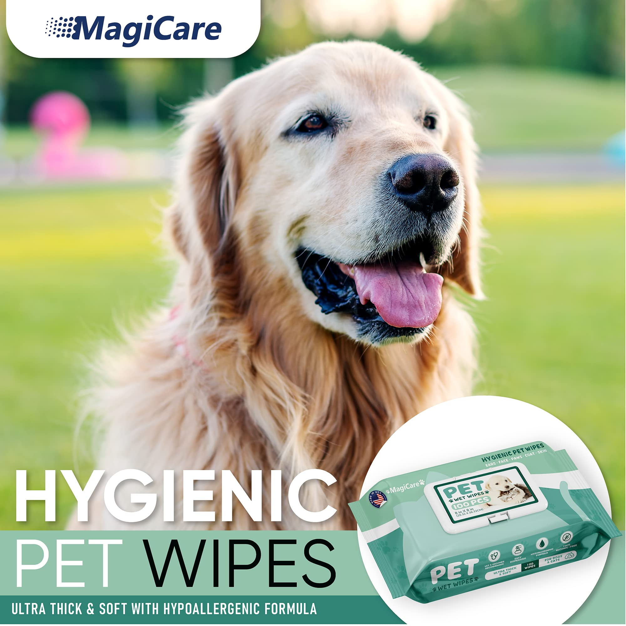 MagiCare Clean & Groom Wipes for Dogs & Cats, Unscented - 100ct Pet Wipes for Paws, Ears, and Skin - Deodorizing and Gentle for Sensitive Skin, Made in USA 2 99b33e48 ed27 47cf b996 d15a20e7daec.7fb66d7d7b3a4dae3dc0660cfe92b291 - easyishop.co.uk