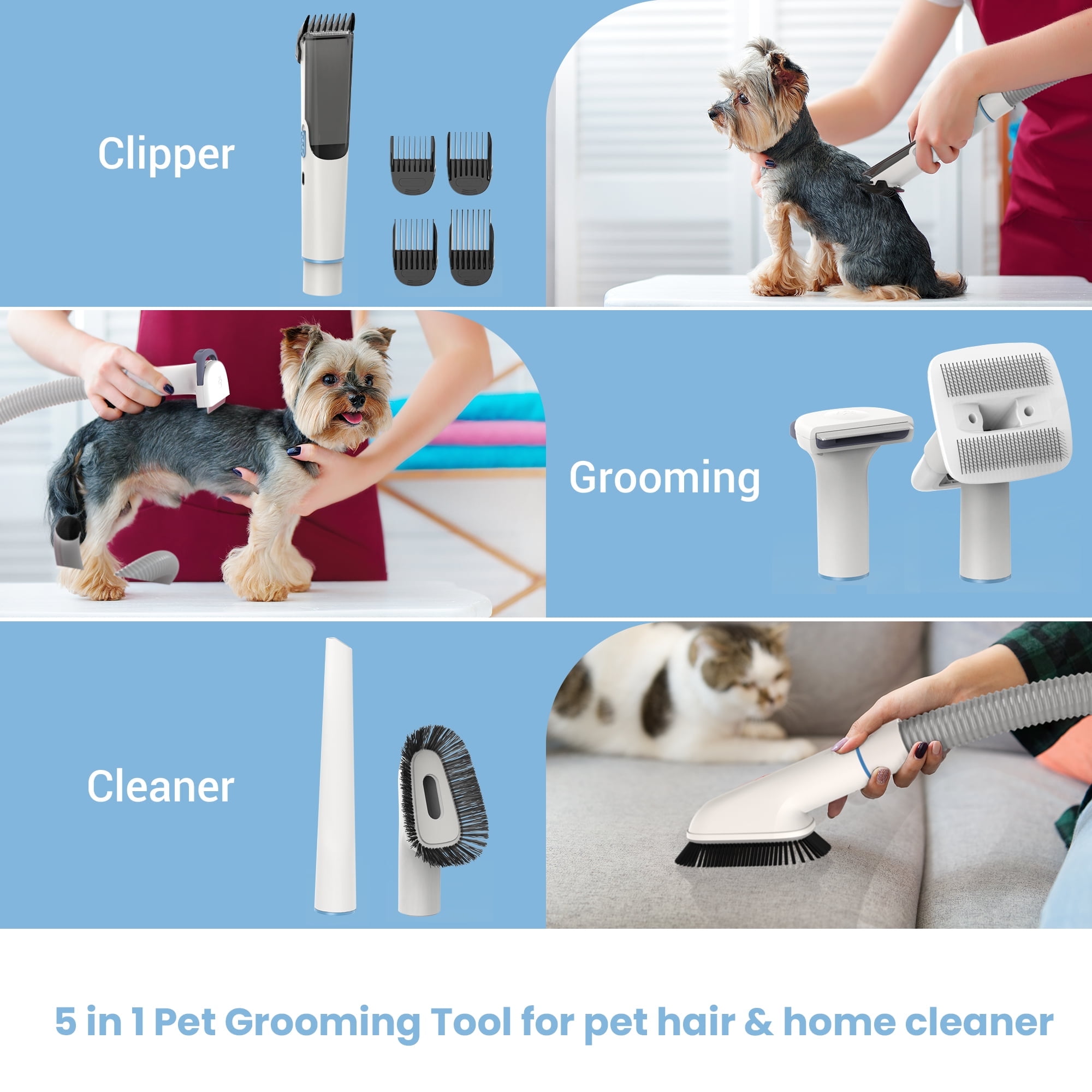 Pet Grooming Vacuum, Powerful Suction Dog Grooming Kit with 5 Professional Grooming Tools for Cats Pets Vacuum, for Shedding Grooming 4 ab8d2070 ae14 4875 a5a7 76da345a6fb3.5e922f4f0676583b3edd8be06b8d0339 - easyishop.co.uk