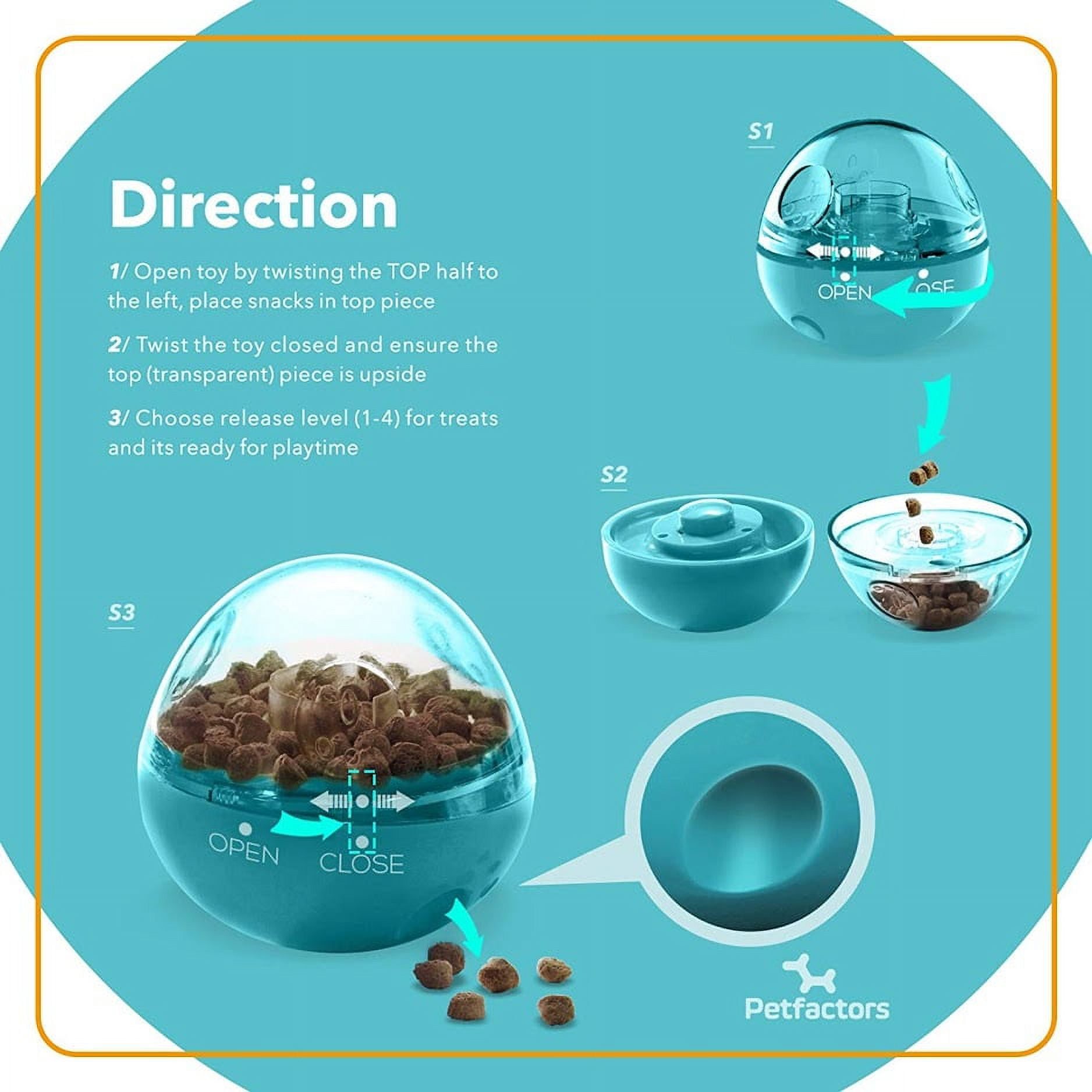 Petfactors Puzzle Treat Ball for Pets, Tumbler Interactive Food Dispensing Ball, Toys for Dogs Cats, Increases IQ and Mental Stimulation (Blue) 3 ace15292 b9ac 40f1 a214 d5774440e98f.979d214fdcd78ab98117f6c1cb629f34 - easyishop.co.uk