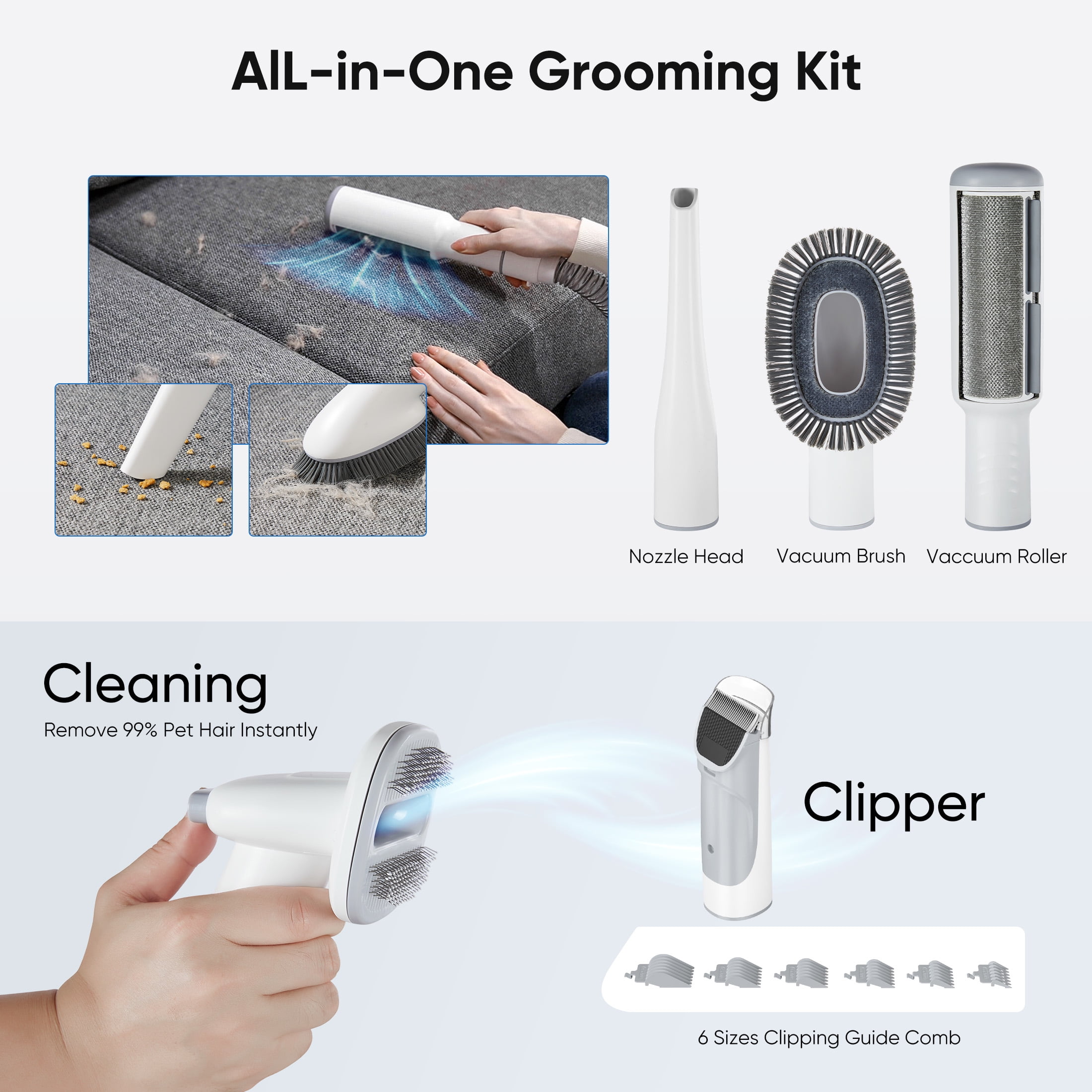 GIANNA Dog Grooming Kit, 2.5L Pet Hair Vacuum, 5-In-1 Electric Clippers Cleaning Set for Dogs, Cats, and Other Animals 2 b01af95a 3a4e 4675 a41a 825f6e52db74.7ac96135102a2ac2348e92dfbee243d6 - easyishop.co.uk