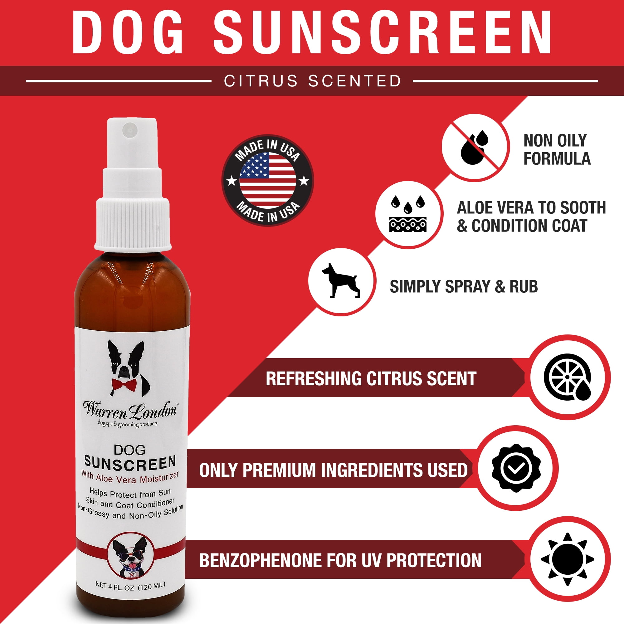 Warren London Dog Sunscreen | Aloe Vera Leave In Conditioner with Sun Protection for Dogs, Puppies, & Pets 2 b18600b9 d0ad 49db 98ed 9aa3f07bf528.42ddc56a36fc98bea1b4b1425c96e3c8 - easyishop.co.uk