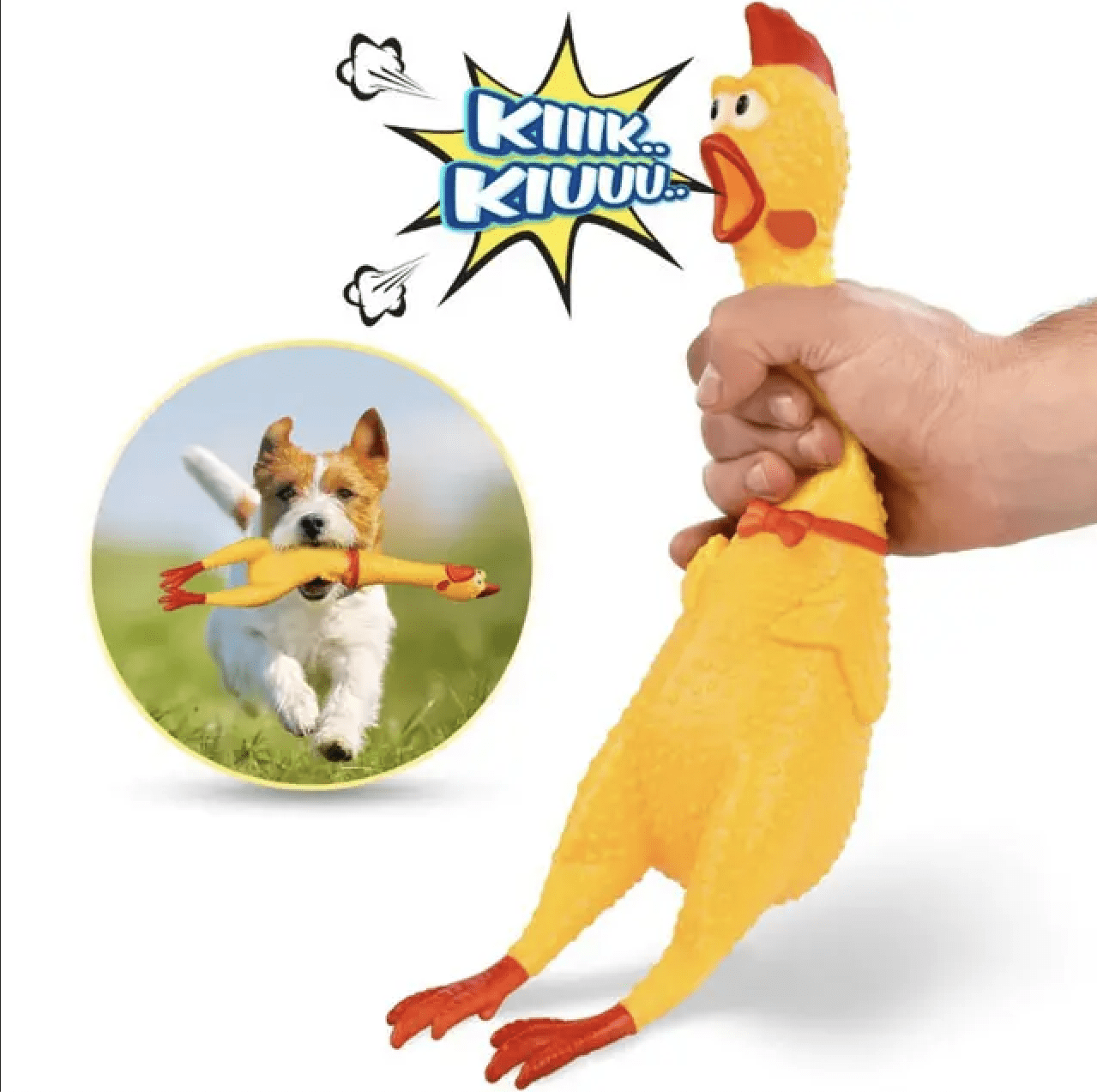 Screaming Chicken Dog Toy,32 cm/12.5 inch Yellow Rubber Squaking Chicken Toy Novelty and Durable Rubber Chicken for Dogs,Rubber Chicken Value 1 Pack 7 c0a1da42 cea2 451c bf3f 7bac793c0912.f76f6f3e2acc64f7f98efc1cbfdb38d1 - easyishop.co.uk