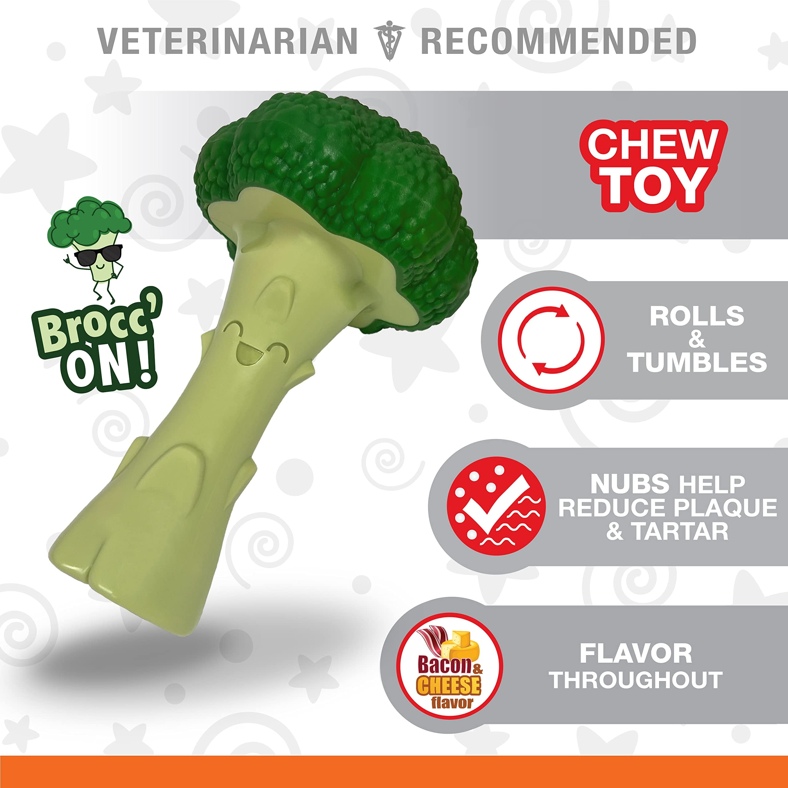 Nylabone Broccoli Power Chew YPF5 Toy for Dogs, Dog Toys for Aggressive Chewers, Bacon & Cheese Flavor, Large - Up to 50 lbs, 1 Count 3 c7decc43 fb6f 46c2 b281 bb8bbae15542.c2275471f1d5e2814eb379afb41c20e4 - easyishop.co.uk