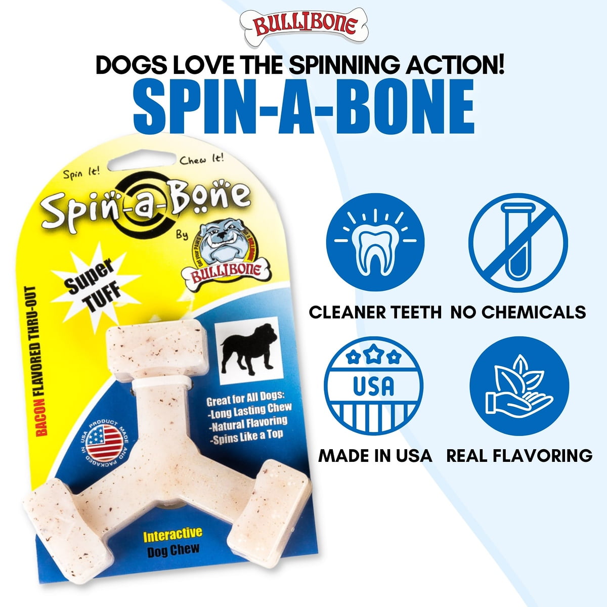 Bullibone Jumbo Bacon Spin-a-Bone Heavy Chewer Dog Bone - Interactive Dog Chew Toys, Triggers Natural Instincts, and Improves Oral Health - Single 4 cb526b3c 345c 4321 8892 452a58e47060.5b80aa6bacc0a957d88913aaa688832e - easyishop.co.uk