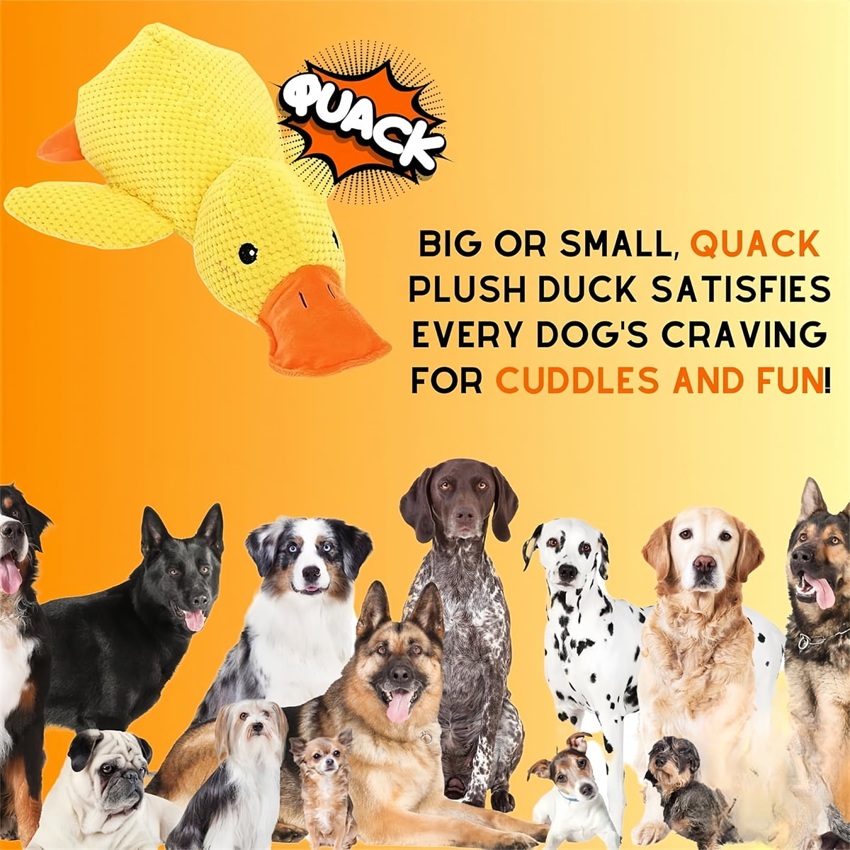 The Mellow Dog Calming Duck Dog Toy, Quacking Duck Toy, Cute No Stuffing Duck Dog Toy, Plush Cute Duck with Soft Squeake for Any Size Dog (Yellow) Small 3 cc494332 7dc9 48d4 b38f 32a41753a503.b3f93fffd195725a2387394820d7817a - easyishop.co.uk