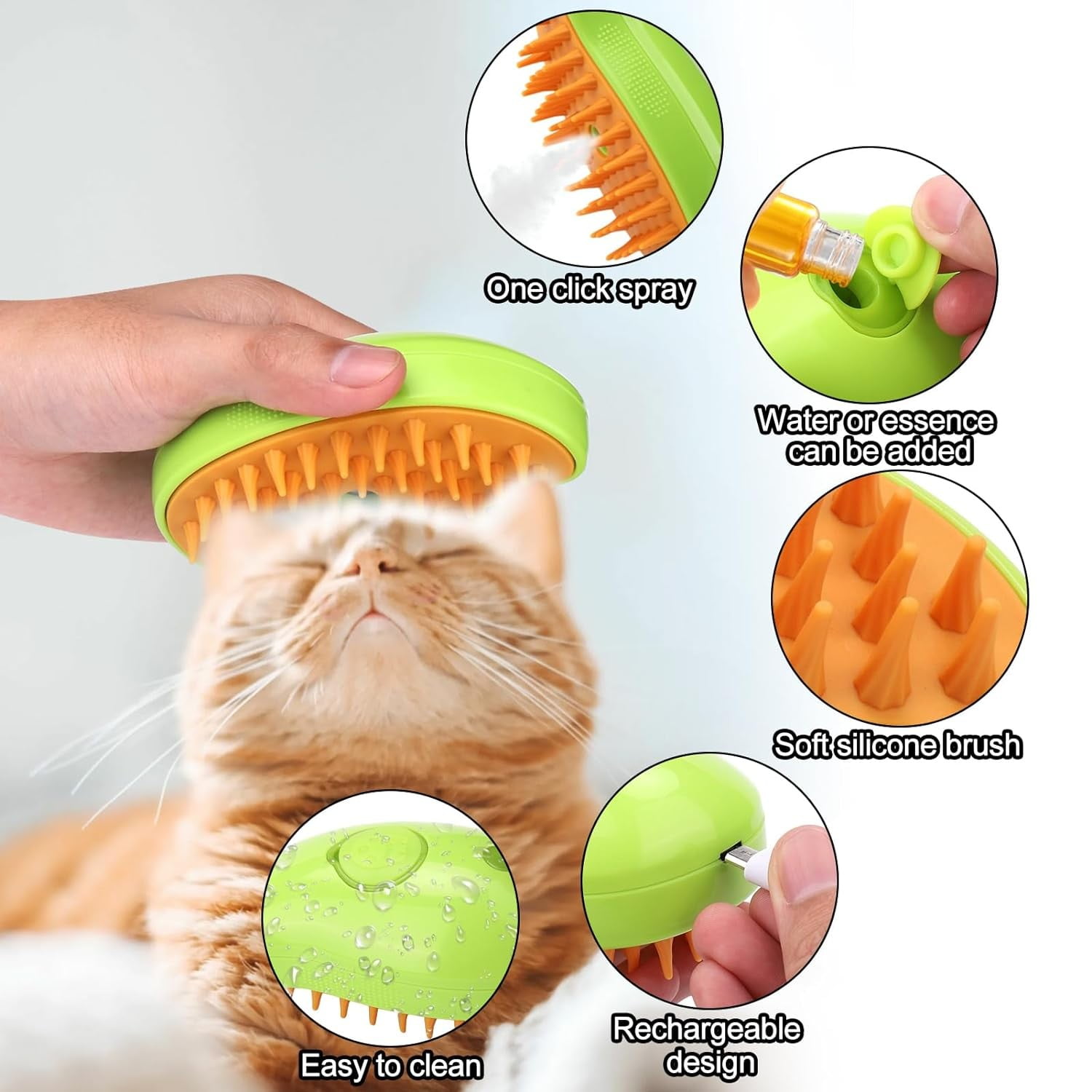 Steamy Cat Brush, 2024 New 3 in1 Cat Steamy Brush With Spray, Pet Steam Brush for Cat Dog Self Cleaning Steam Cat Hair Brush for Massage, Silicone Steam Pet Brush for Removing Loose Hair (Green)4PCS 2 d5a441ab 3453 4c3d a3ba 66055b58913c.84bac4594238f5a56ad7fc87159d2344 - easyishop.co.uk
