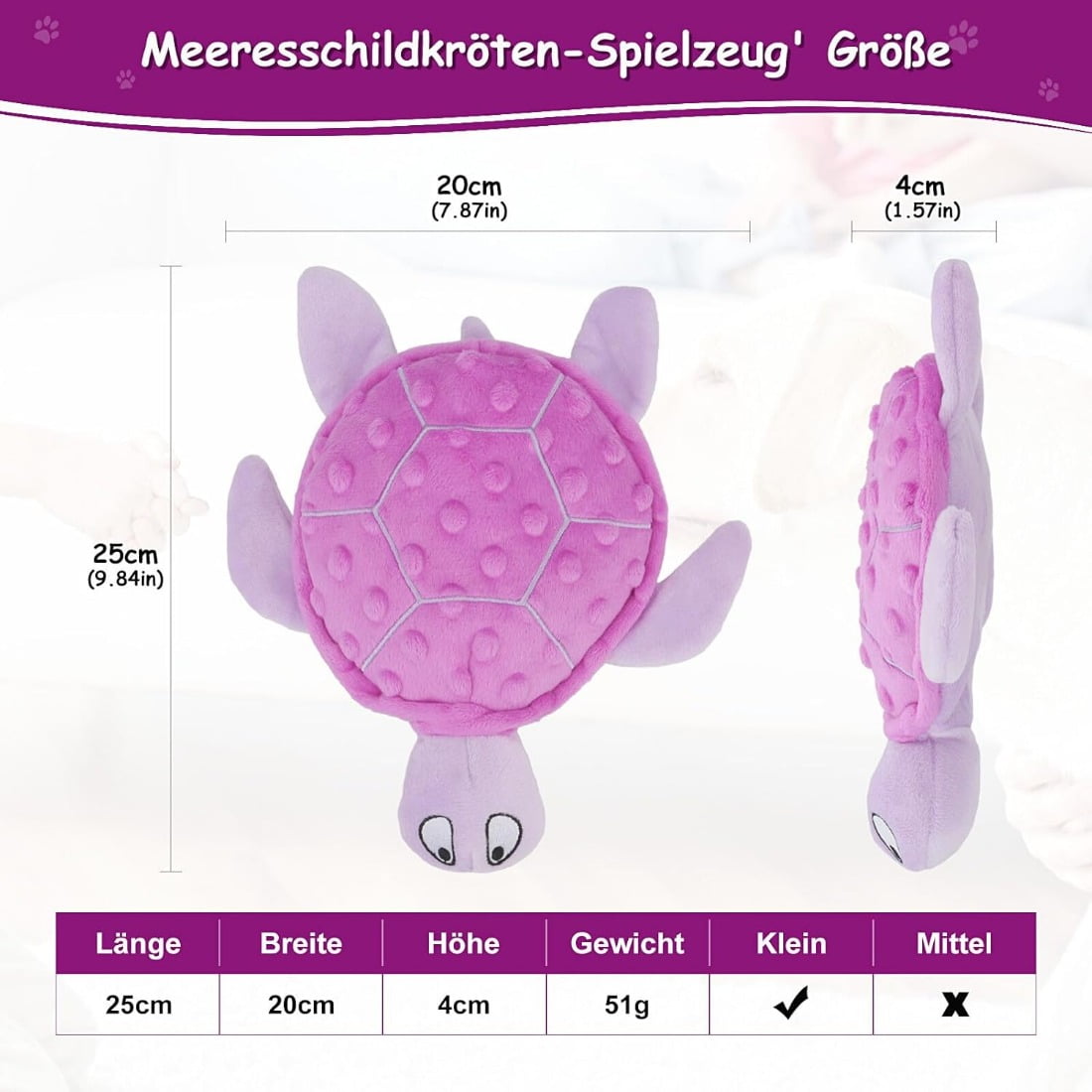 Tingzi Squeaky Sea Turtle Plush Dog Toy - Durable, No Stuffing, Interactive Chew Toy for Small Dogs - Relieve Anxiety, Teething, and Keep Them Busy for Puppy(Purple) 14 da43108d 05fd 451d b4d3 8cad97abf3ec.2bc32d6b519fa183afe543d9048b211c - easyishop.co.uk