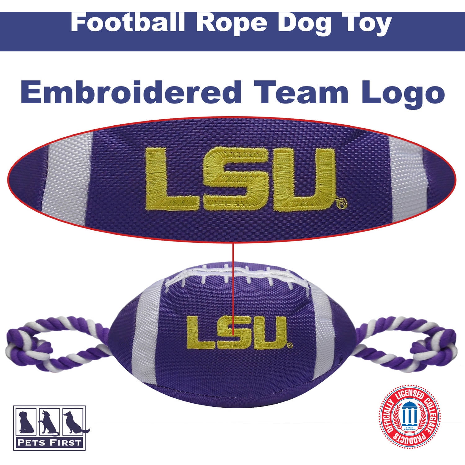 Pets First NCAA LSU Tigers Strong, Durable, Chewable Football Dog Toy with Inner Squeaker and Side Ropes, Officialy Licensed 3 e23a419d 115a 4bd9 9cc7 ecb2347cb0ec 1.d8d4d55e71815ea3aa24508be7a79444 - easyishop.co.uk