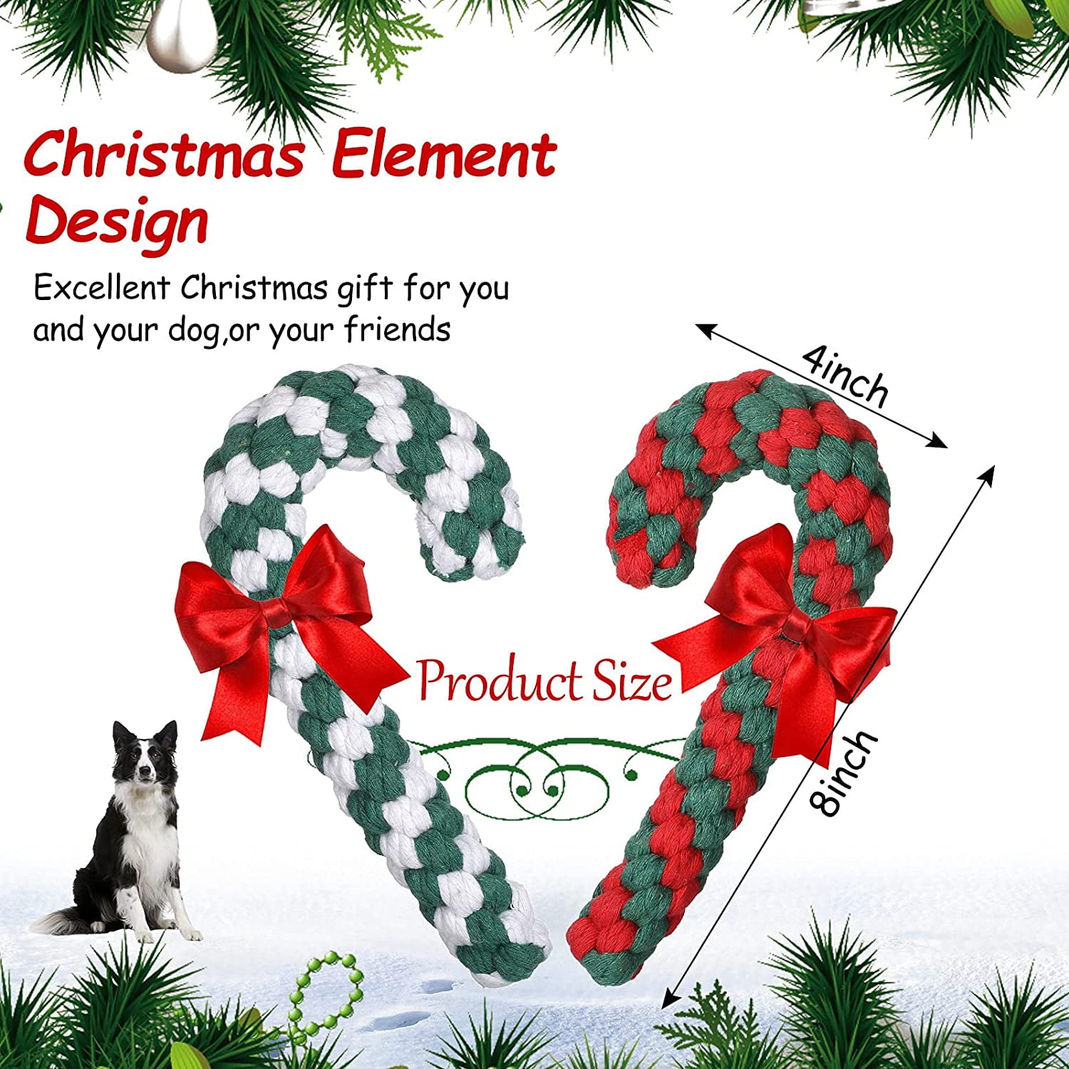 Heldig 2 Pieces Christmas Dog Rope Toys, Classic Crutch Shape Dog Chew Toys, Christmas Candy Cane Pet Rope Toy for Puppy Chewing Teething Cleaning and Training 3 e87c91f3 0493 40d1 bbdf 94157e5cd889.c810eb8158dd9b0f7712ace1873356db - easyishop.co.uk