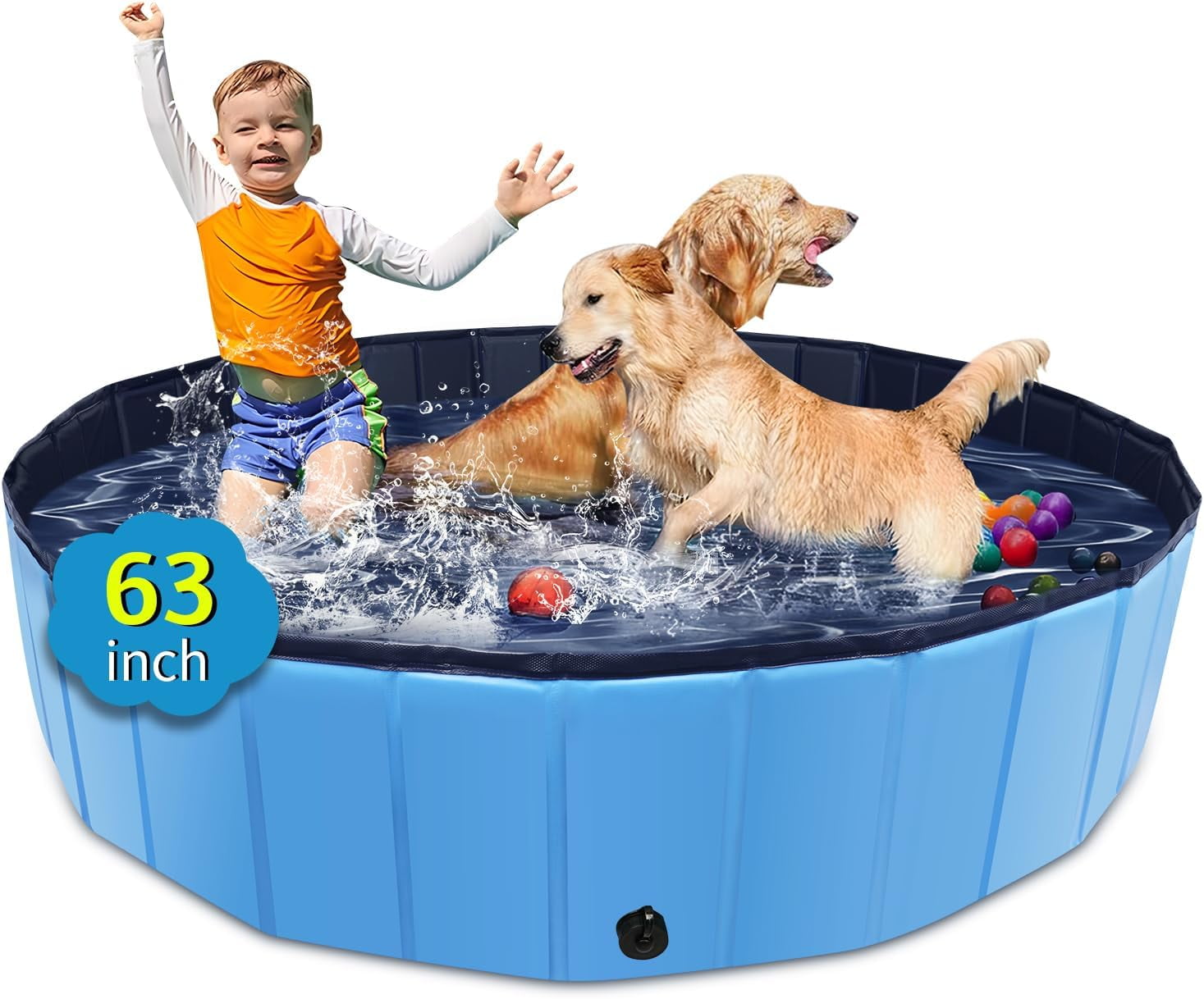Foldable Dog Pool, 63" x 12" Kiddie Pool with Hard Plastic, Non-Slip Dog Bath Tub for Outdoor Backyard, Collapsible Dog Swimming Pool for Kids Dogs Pets (Blue) 1 Foldable Dog Pool 63 x 12 Kiddie Pool Hard Plastic Non Slip Bath Tub Outdoor Backyard Collapsible Swimming Kids Dogs Pets Blue d32c7dbd ca9e 4352 a704 4a2cf148fadb.e6fb5e1fb6fe8bce644361533e258277 - easyishop.co.uk