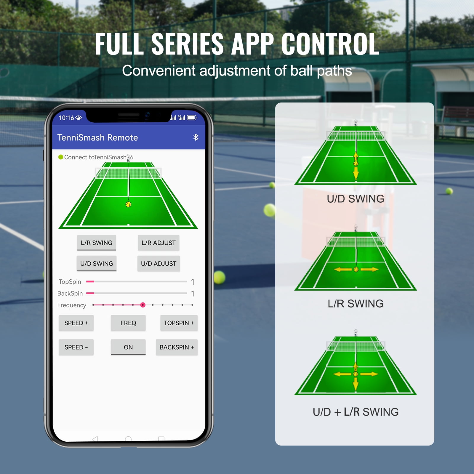 KFFKFF Mobile Tennis Ball Launcher, Automatic Ball Thrower with Capacity for 100 Balls, Equipped with 5 Motors, Provides Over 2 Hours of Continuous Use, Rechargeable Battery, Controlled via App 7 f26192c5 fdc7 4b65 87dc 31a22fb9b151.61b743e344e43fd676f4a61eddb87f9f - easyishop.co.uk