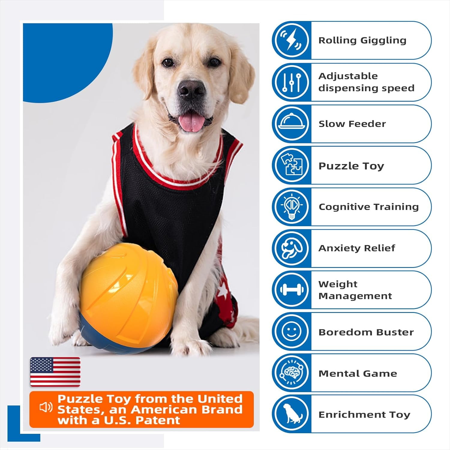 KADTC Dog Treat Giggling Ball - Adjustable Food Dispensing Speed - Puppy Basketball Toy - Puzzle Slow Feeder Mind Game For Medium/Large/Extra L Aggressive Chewers Breed 2 fa5af2db 65d0 455a 83a7 63a6e6d2eaa1.578e7a7626b98c6a1b0af1df82aa98f4 - easyishop.co.uk
