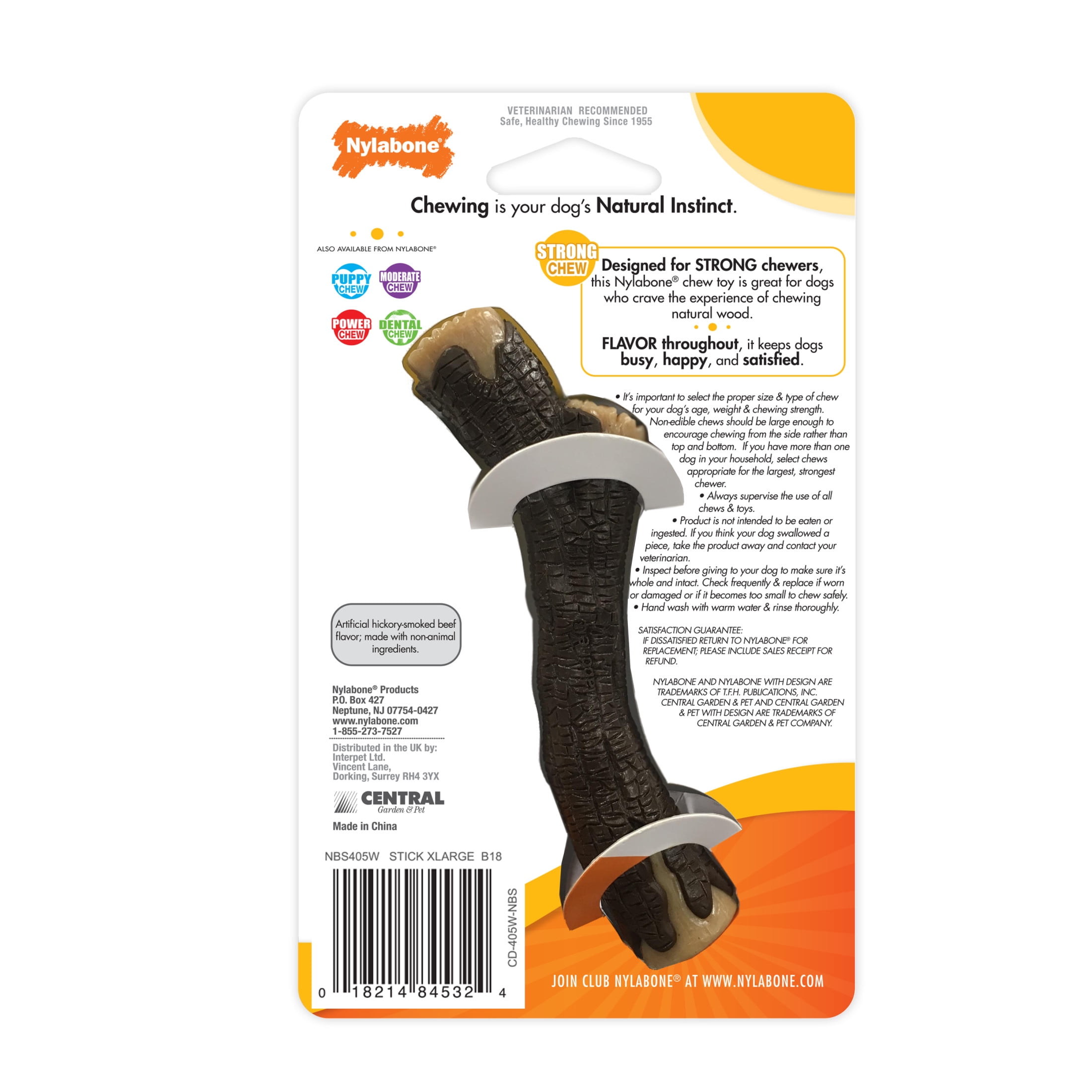 Nylabone Strong Chew Real Wood Dog Stick Toy Hickory Smoked Beef X-Large/Souper - 50+ lbs. (1 Count) 8 fbdd6001 8798 47f7 9db5 8917dfd7bd7b.617cc6f563530d7573e2ded458d5f9ba - easyishop.co.uk