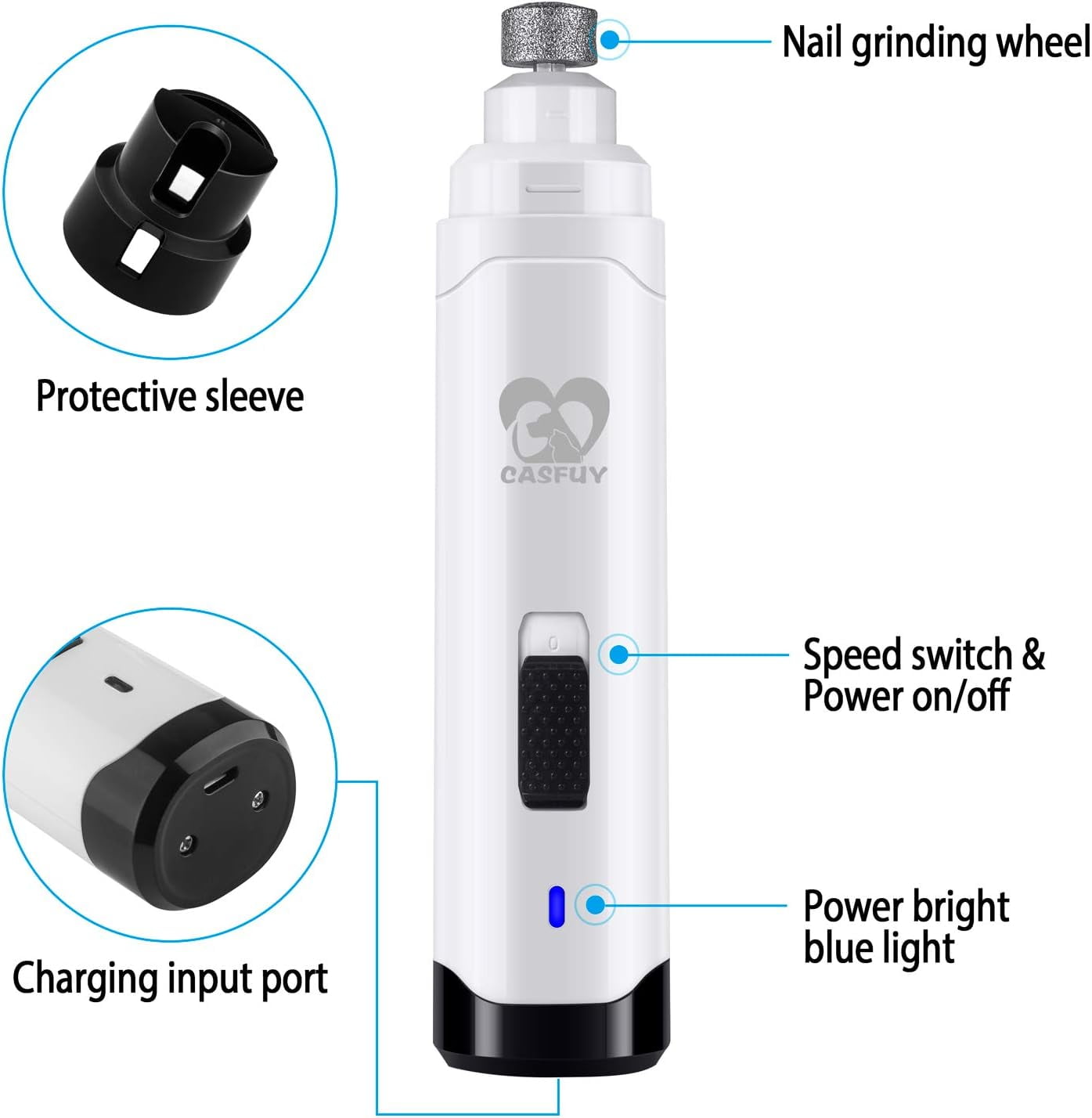 Dog Nail Grinder Upgraded - Professional 2-Speed Electric Rechargeable Pet Nail Trimmer Painless Paws Grooming & Smoothing for Small Medium Large Dogs & Cats (Dark Blue) 5 fe46aaf2 acb1 4ed3 9da3 f8affccc1391.5d394412401b22999216c2d366d9d4c4 - easyishop.co.uk