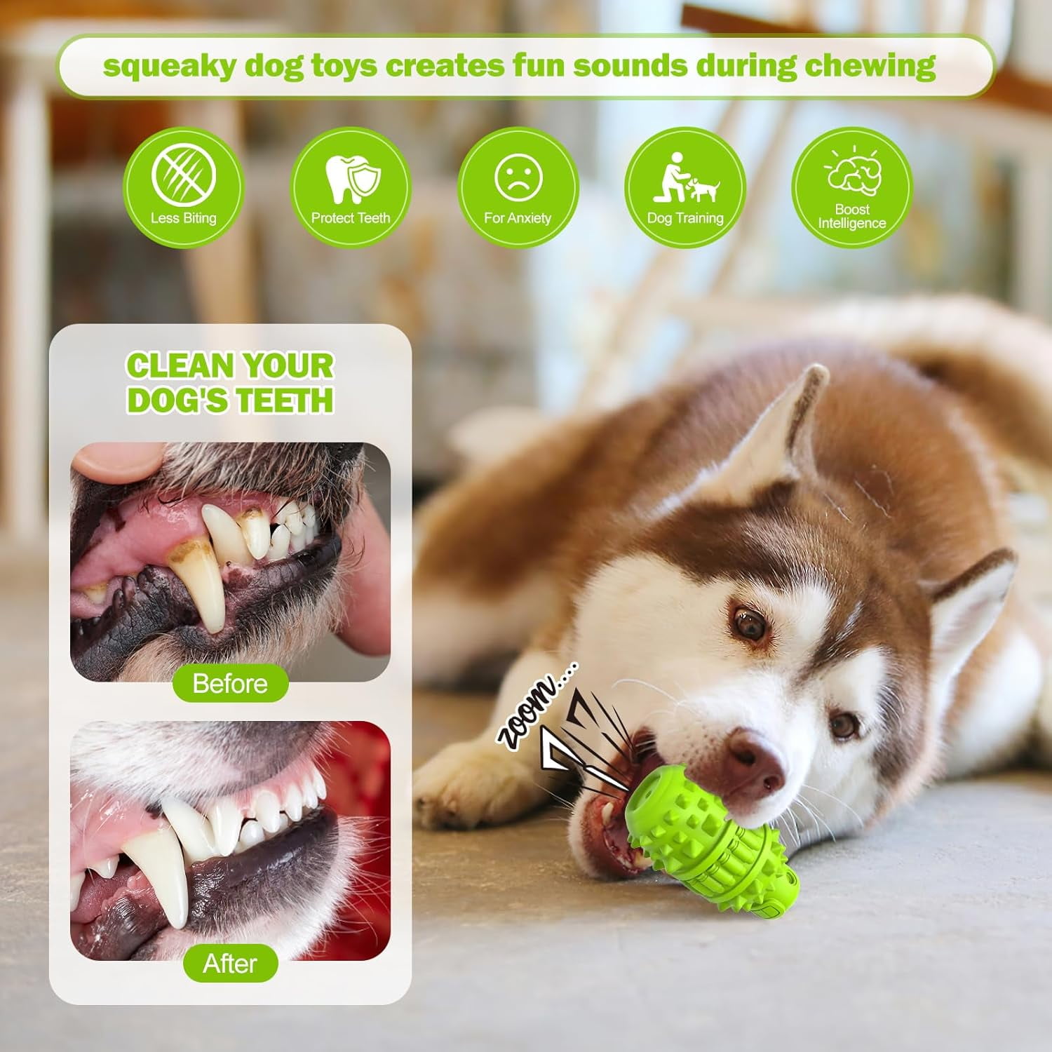URRU Dog Toy for Aggressive Chewers, Indestructible Dog Chew Toys Squeaky , Interactive Tough Durable for Large Breed(Green,Large) 4 ff84971c 65a4 4e7d bb16 5a94beb55585.14b6414ae9839c8facf11106208b459e - easyishop.co.uk