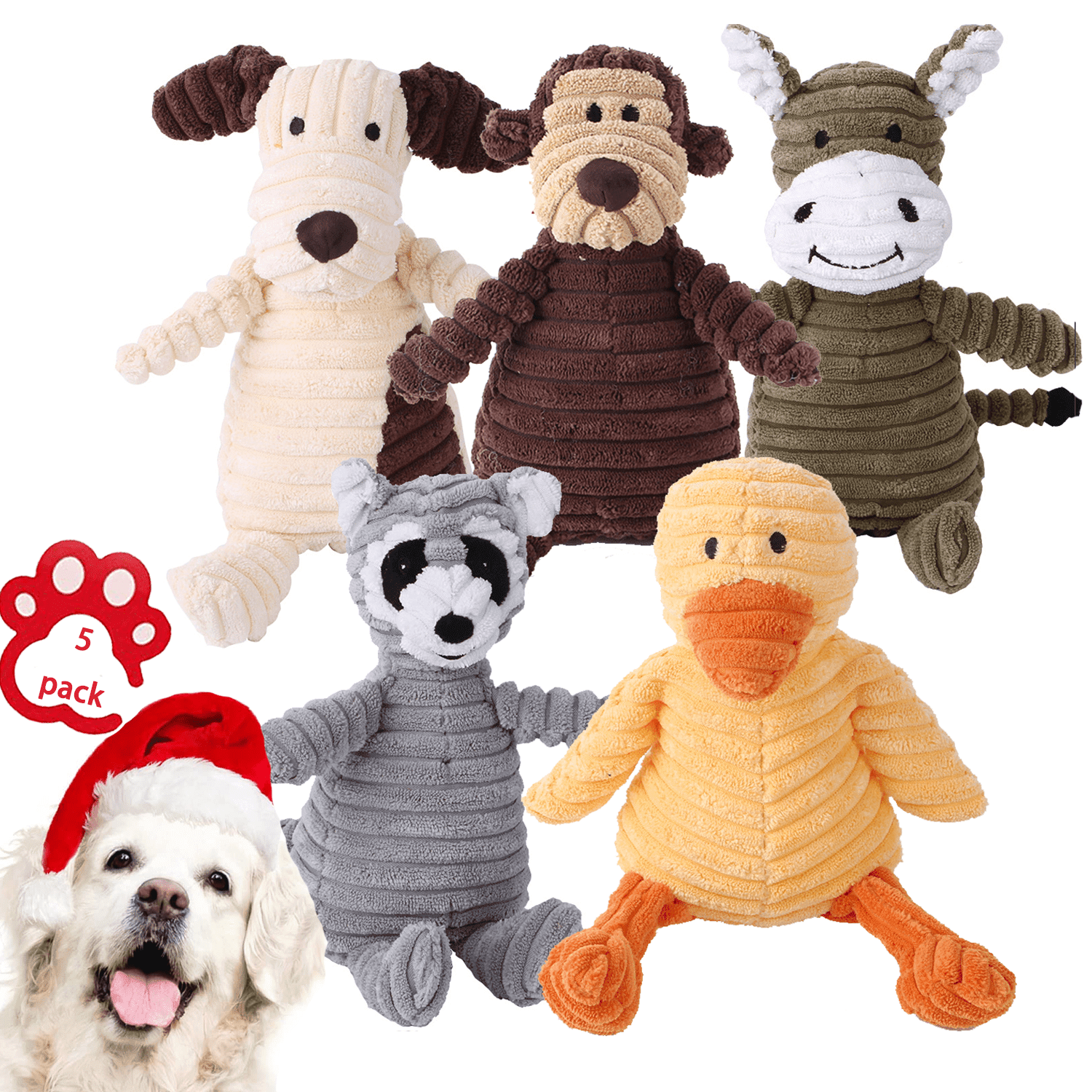 LECHONG Dog Toys, 5-Piece Squeaky Dog Toy with Monkey & Duck for Small Dogs, Multi-color (5 Pack) 1 LECHONG Dog Toys 5 Piece Squeaky Dog Toy with Monkey Duck for Small Dogs Multi color 5 Pack 021531ba d5cb 444d 90f0 882684972cde.fea35b338af1b949fd9110a319178ce8 - easyishop.co.uk
