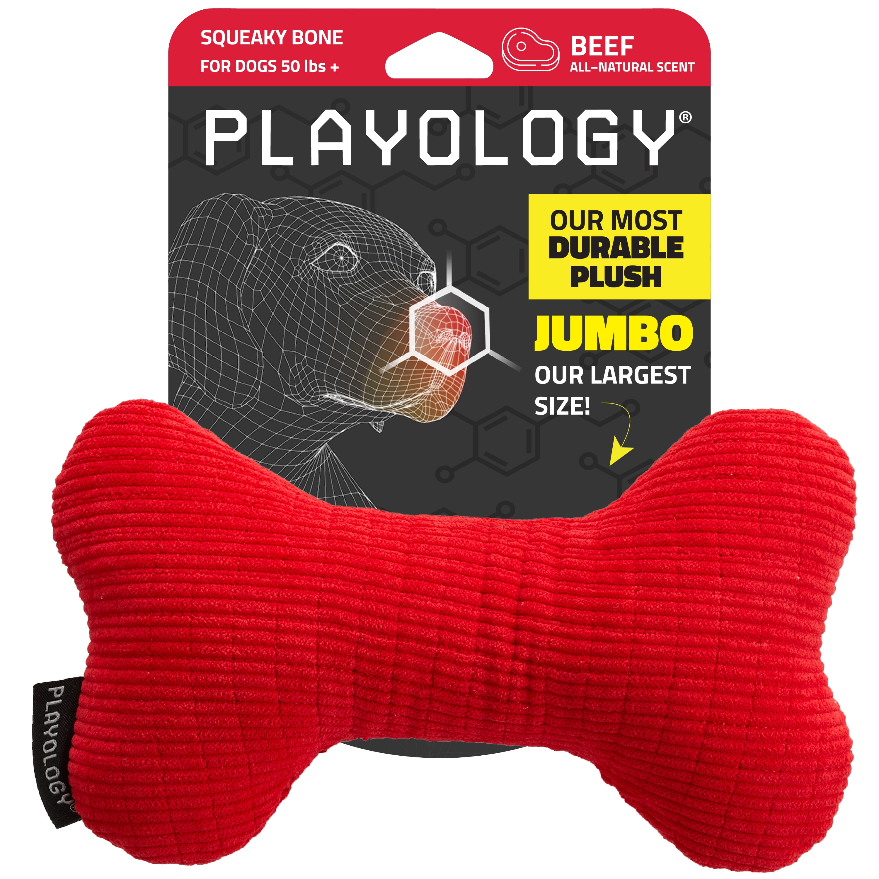 Playology Plush Squeaky Bone | Engaging All Natural Peanut Butter Scented Plush Dog Toy with Interactive Squeaker for Large to X-Large Dogs 50lbs & up | Easy to Clean | Squeak, Chew, Fetch, and Play! 7 PLAYOLOGY PLUSH BONE BEEF LG ca93b674 cbe5 455a bb1f 8be28596a369.32ba23046098c25dc8dd2e4255c28773 - easyishop.co.uk