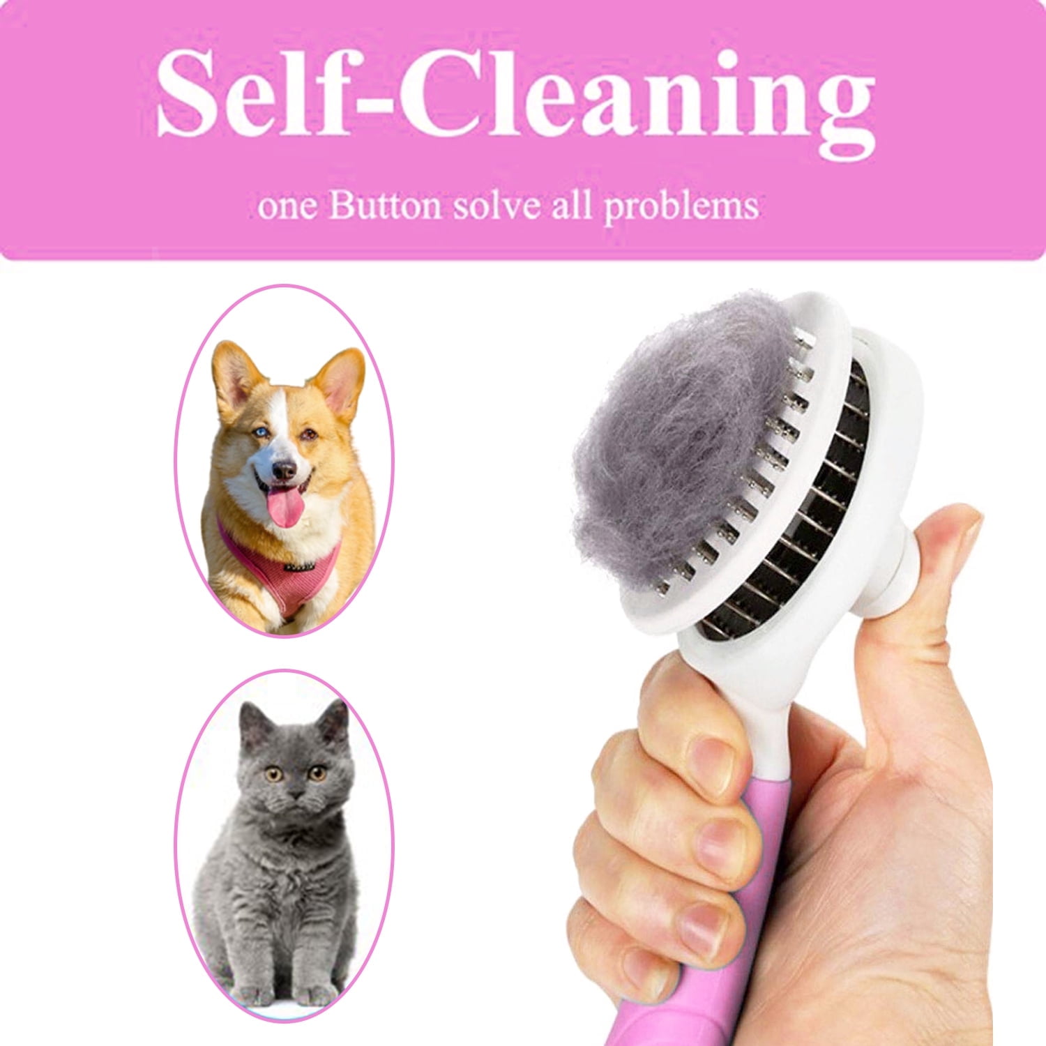 Riklu Dog & Cat Brush, Self Cleaning Slicker Brushe for Shedding and Grooming Removes Loose Undercoat, Mats and Tangled Hair Grooming Comb for Cat Dog Brush Massage 9 Riklu Dog Cat Brush Self Cleaning Slicker Brushe Shedding Grooming Removes Loose Undercoat Mats Tangled Hair Comb Brush Massage 48e5c147 e2a0 4b4d 8976 e31f9ca4cd51.6b92f44cab57975fe1a449bc3b64d80a - easyishop.co.uk